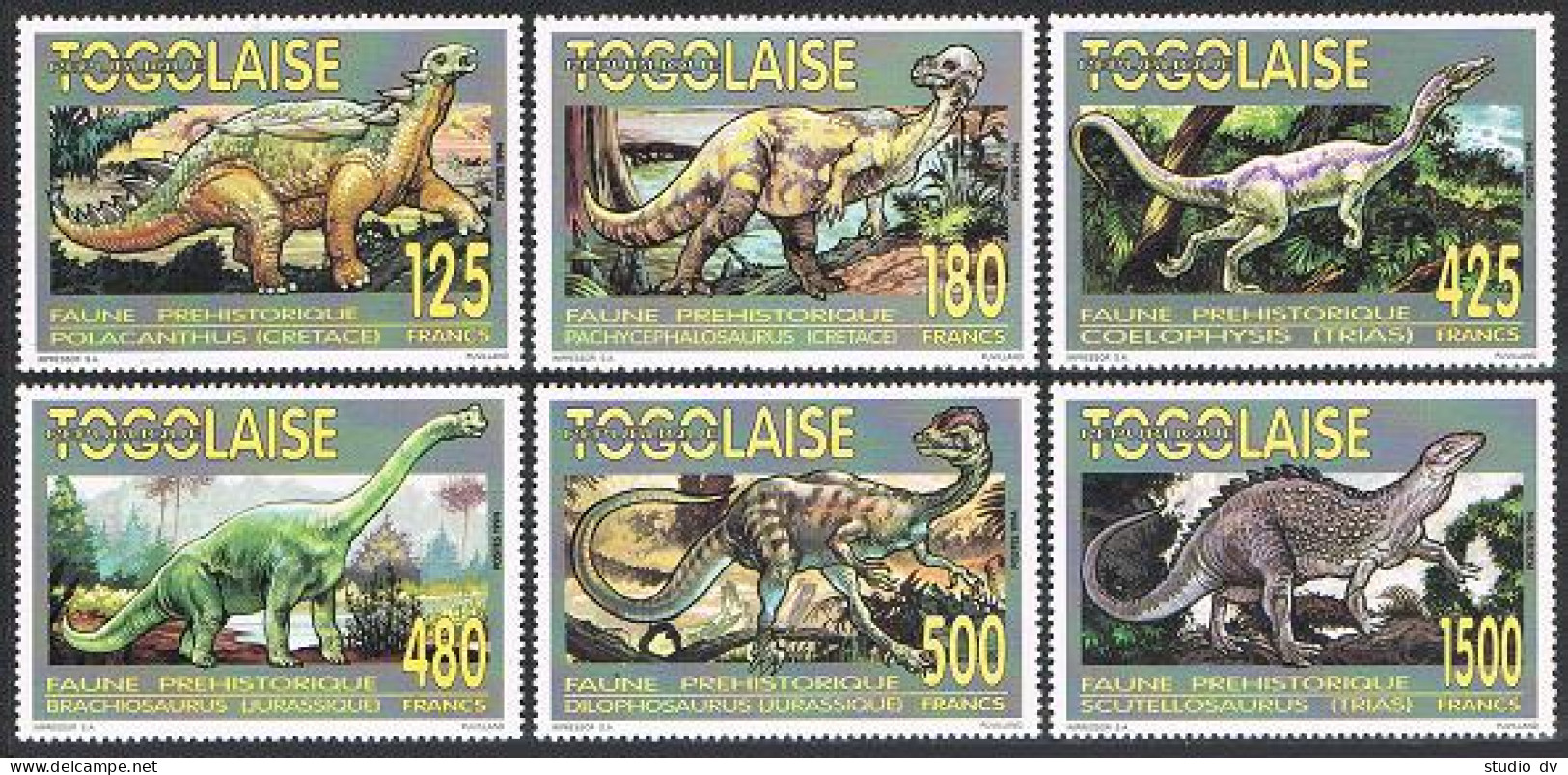 Togo 1628-1633,MNH.Michel 2206-2211. Dinosaurs 1994. - Togo (1960-...)