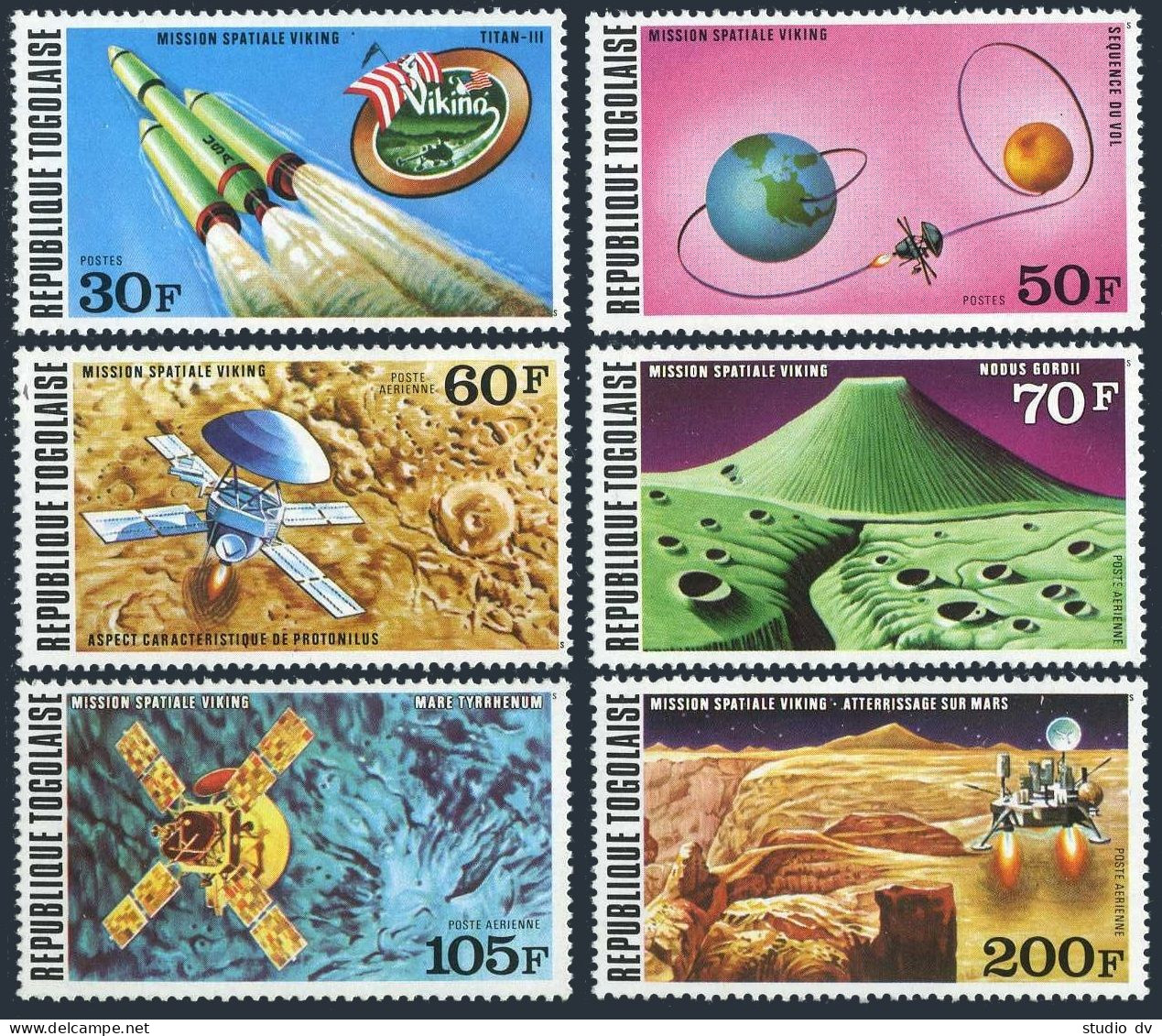 Togo 937-C290, MNH. Michel 1174-11795. Viking Mission On Mars, 1976. - Togo (1960-...)