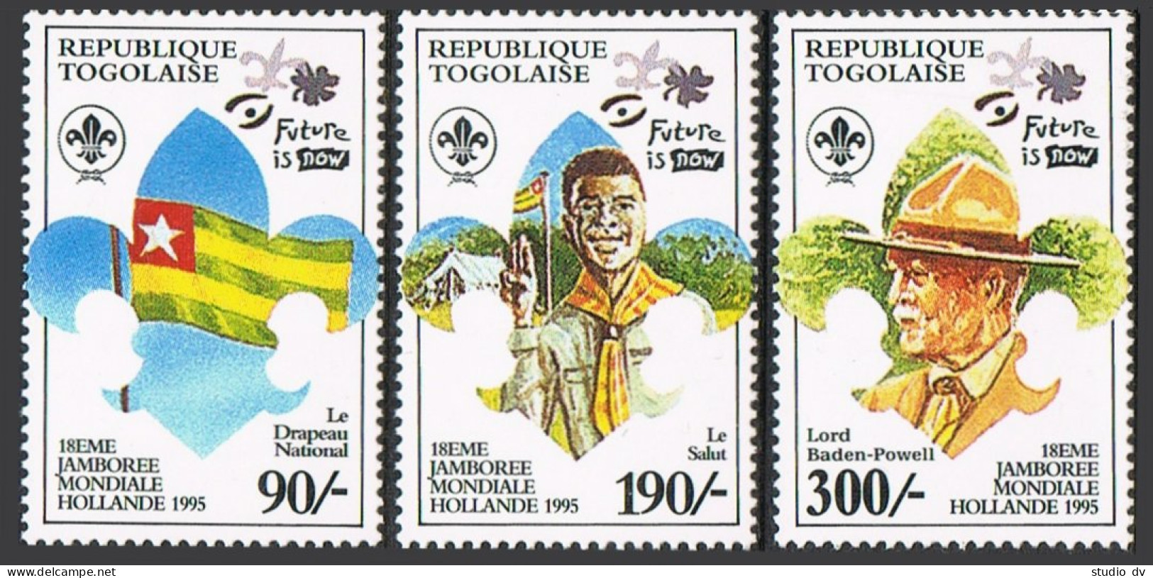 Togo 1650-1652,MNH.Michel 2273-2275.Boy Scout Jamboree,Holland 1995.Baden-Powell - Togo (1960-...)