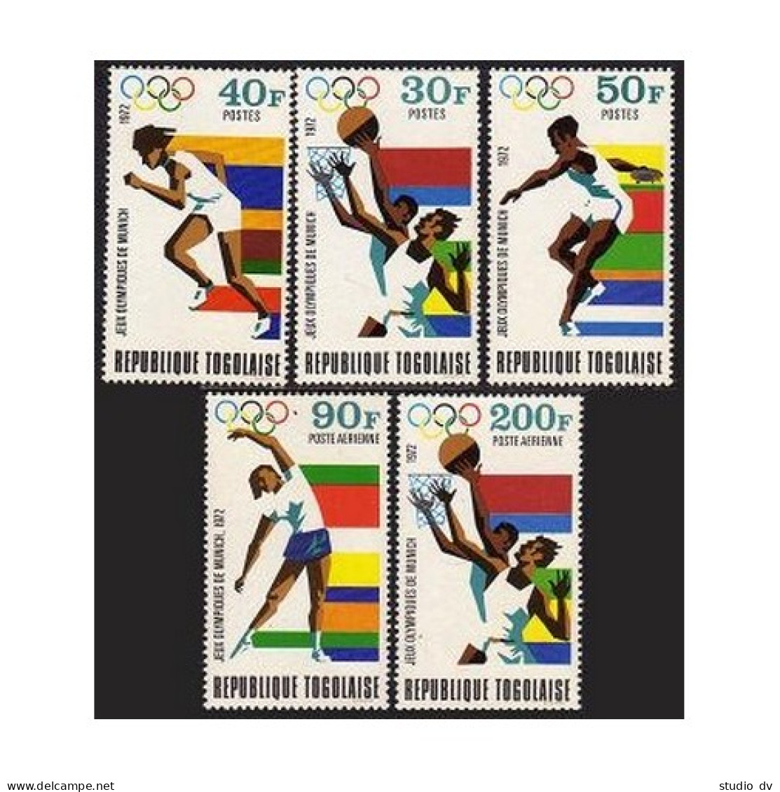Togo 814-816,C180-C181,C180a, MNH. Olympics Munich-1972. Basketball, Gymnastics, - Togo (1960-...)