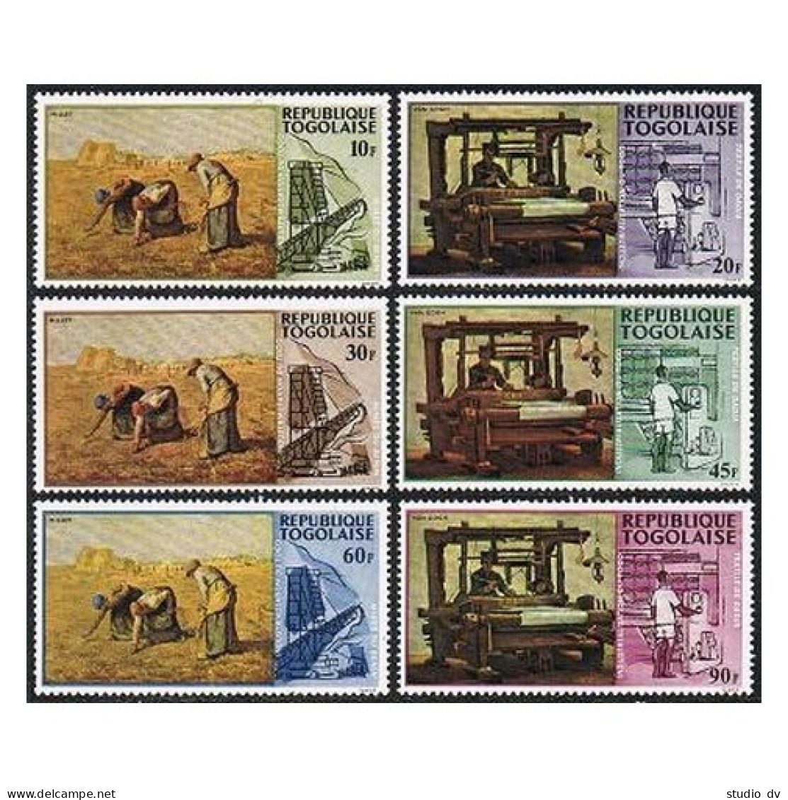 Togo 631-636, MNH. Michel 635-640. Vincent Van Gogh, 1968. Textile Plant, Dadia. - Togo (1960-...)