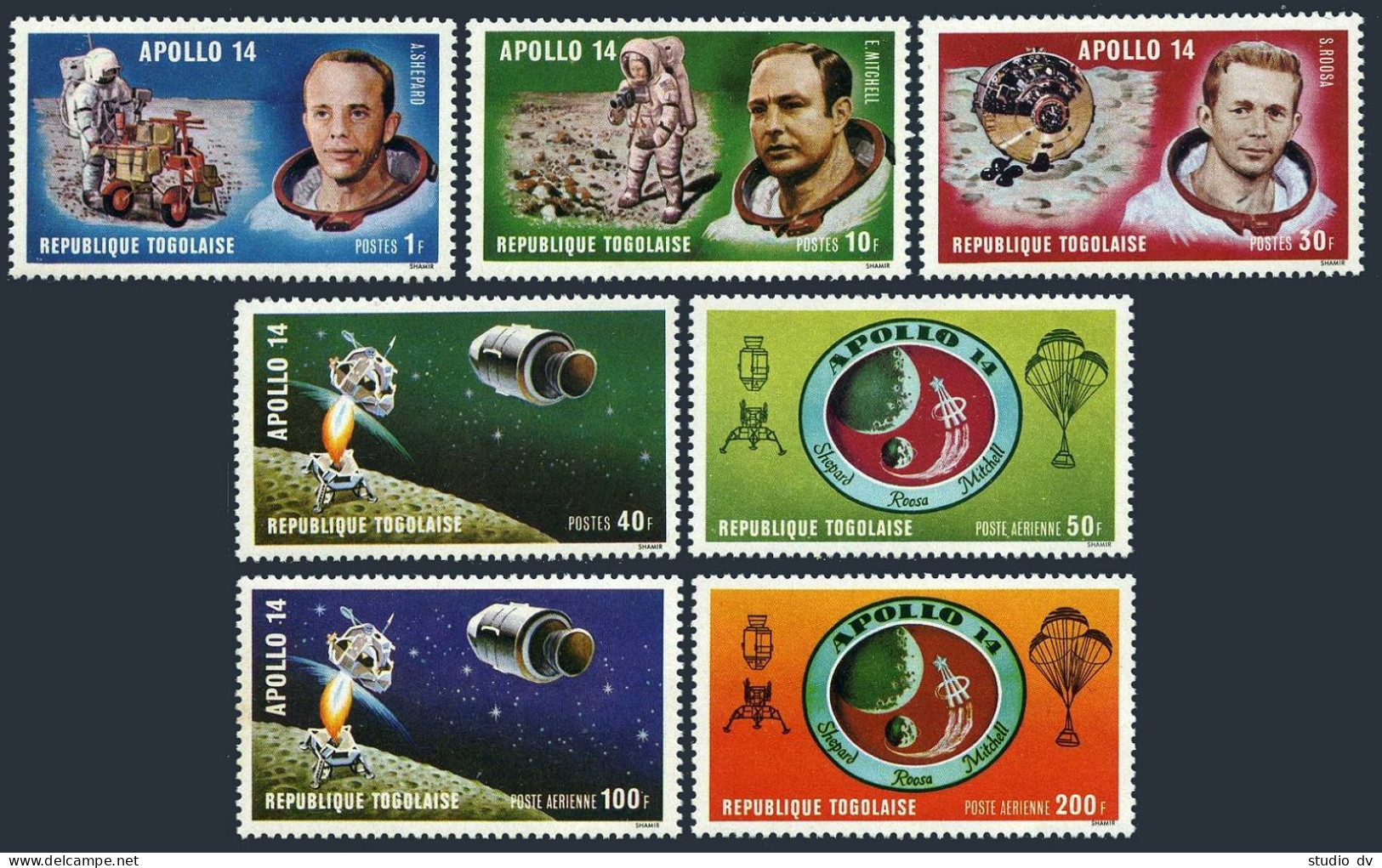 Togo 774-777,C149-C151,C151a,MNH. Apollo 14 Moon Landing,1971:Shepard,Mitchel, - Togo (1960-...)