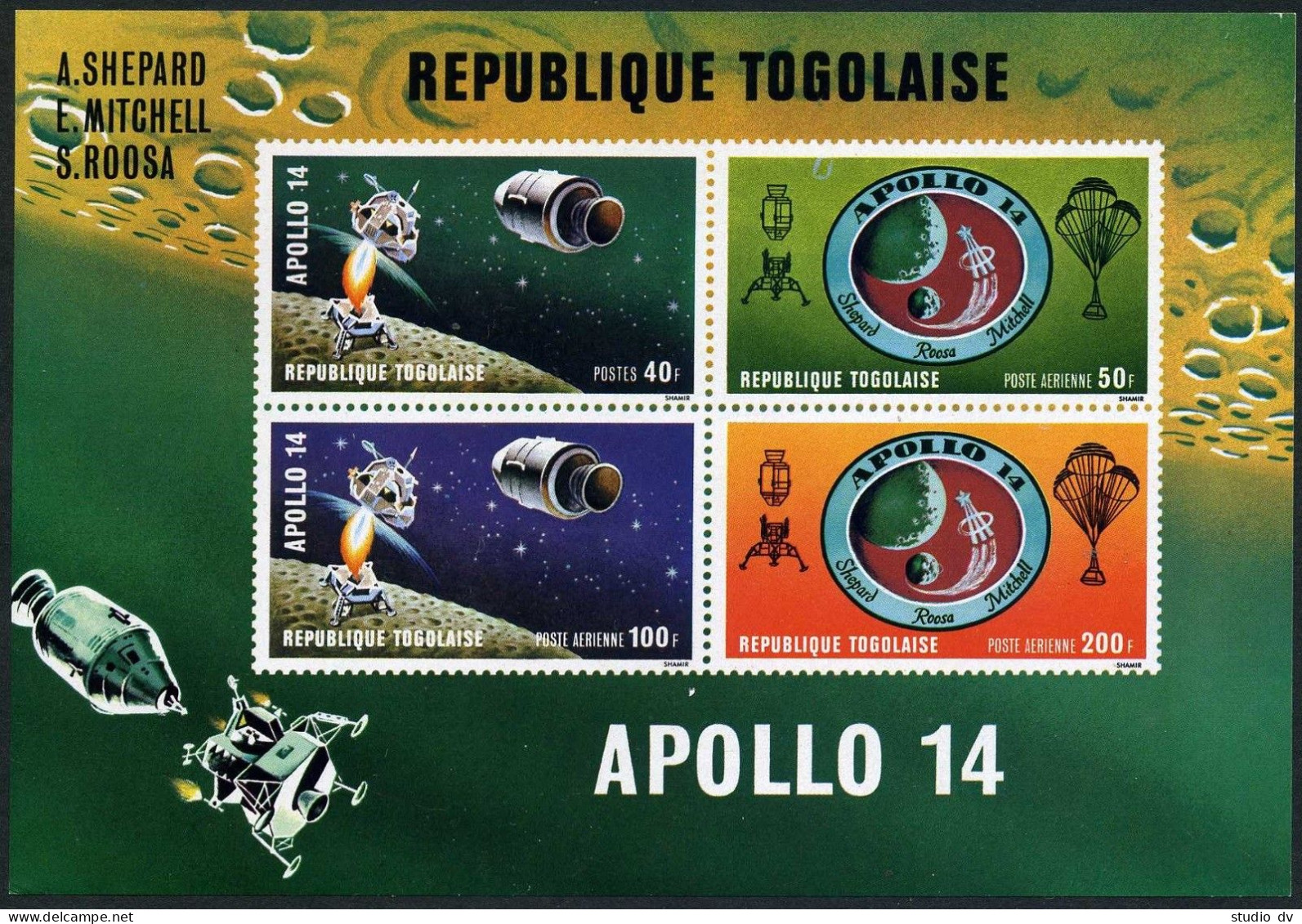 Togo 774-777,C149-C151,C151a,MNH. Apollo 14 Moon Landing,1971:Shepard,Mitchel, - Togo (1960-...)