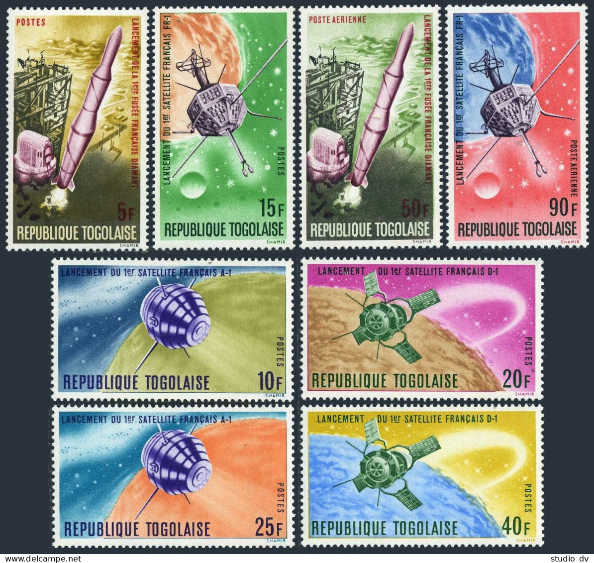 Togo 593-598,C65-C66,MNH.Michel 559-566. French Achievements In Space,1967. - Togo (1960-...)