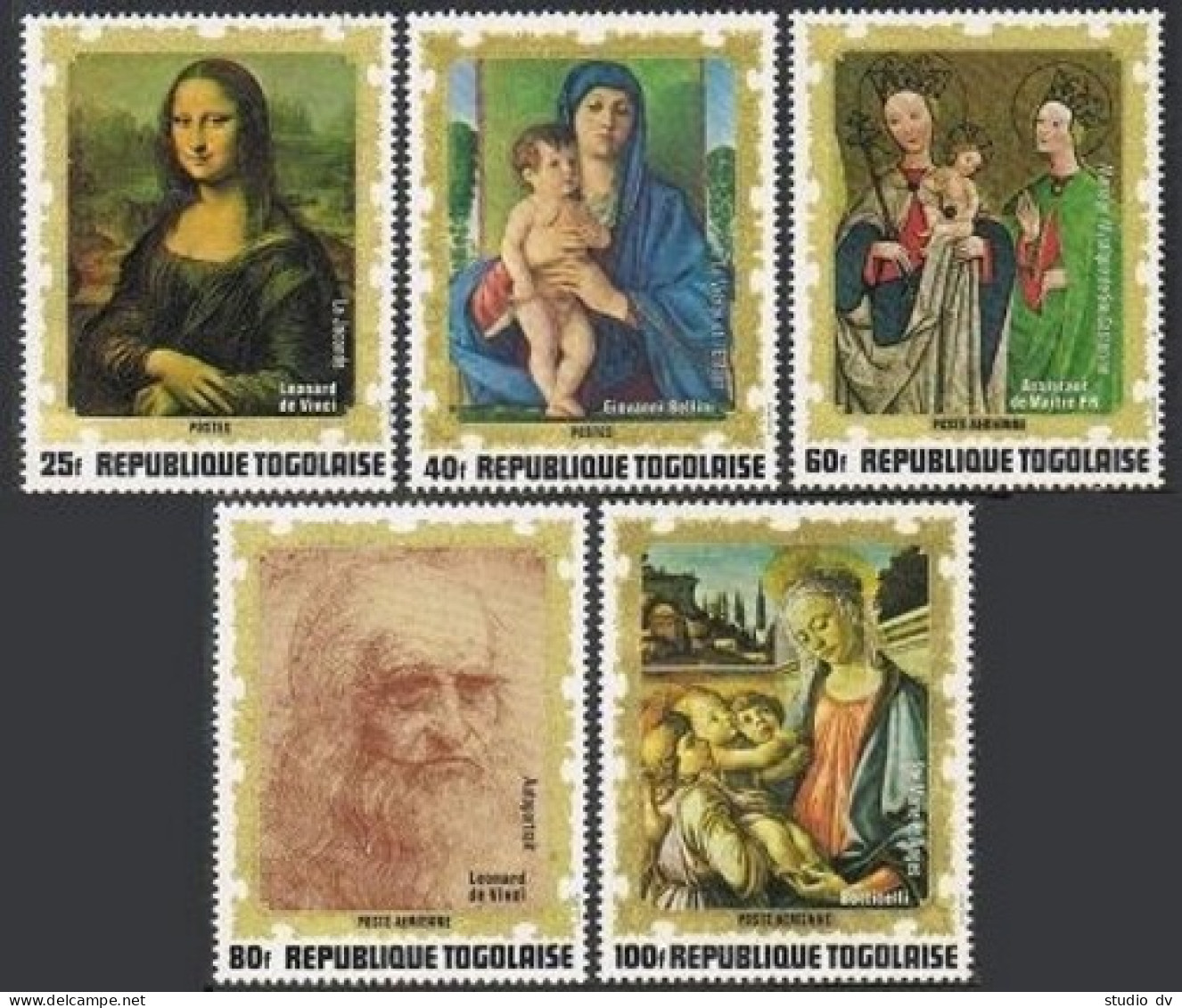 Togo 823-824,C186-C188,C188a,MNH. Leonardo Da Vinci,Giovanni Bellini,Botticelli. - Togo (1960-...)