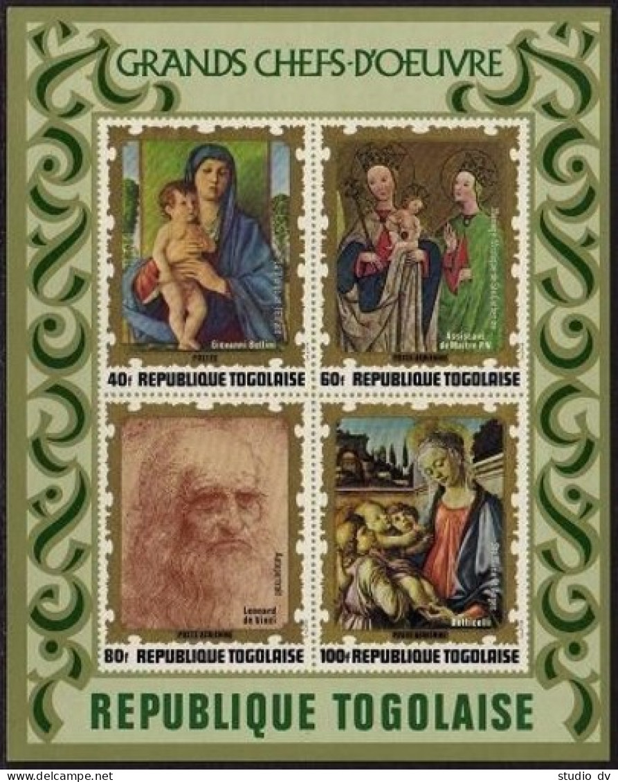 Togo 823-824,C186-C188,C188a,MNH. Leonardo Da Vinci,Giovanni Bellini,Botticelli. - Togo (1960-...)