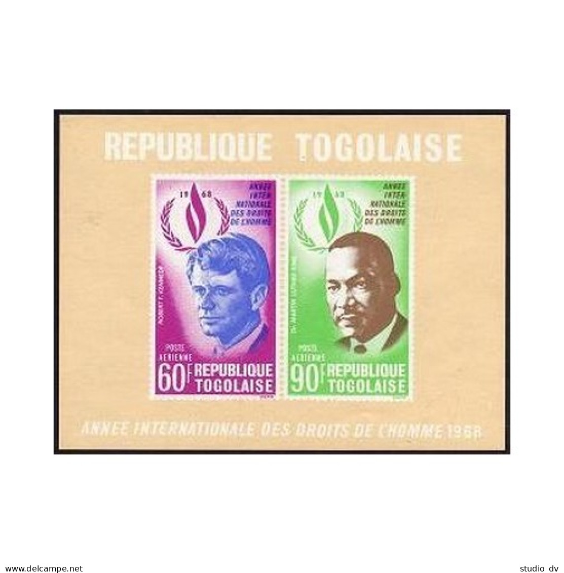 Togo 665-668,C102-C103, C103a, MNH. Mi 685-690, Bl.38. Human Rights Year-1969. - Togo (1960-...)