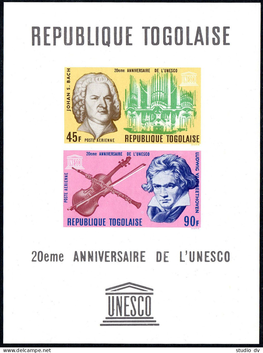 Togo 599-603,C67-C68,C68a, MNH. Mi 569-575,Bl.28. Musicians,1967. Bach,Beethoven - Togo (1960-...)
