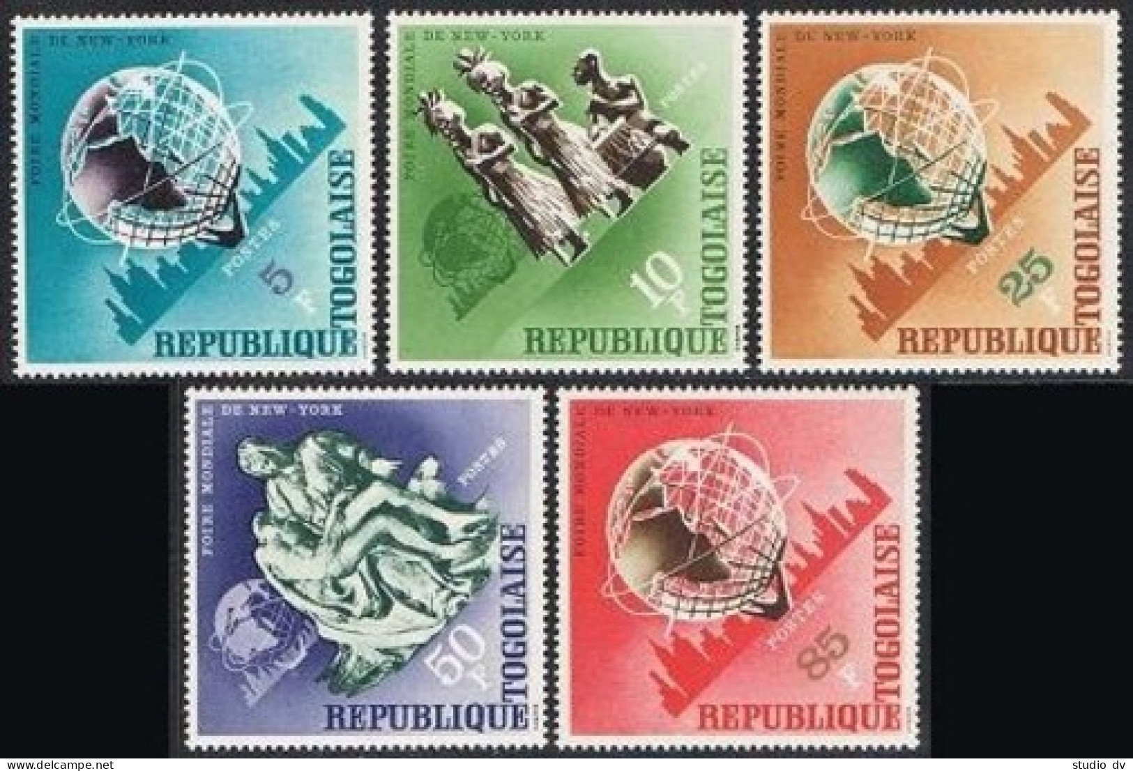 Togo 533-537,537a,MNH. Mi 477-481,Bl.21. New York World Fair 1965. Michelangelo. - Togo (1960-...)