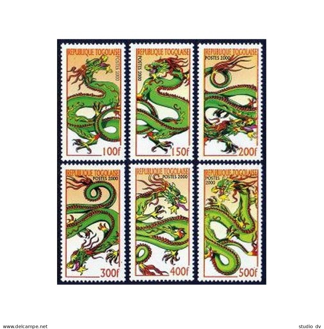 Togo 1912-1917,1918,MNH. New Year 2000,Year Of Dragon. - Togo (1960-...)