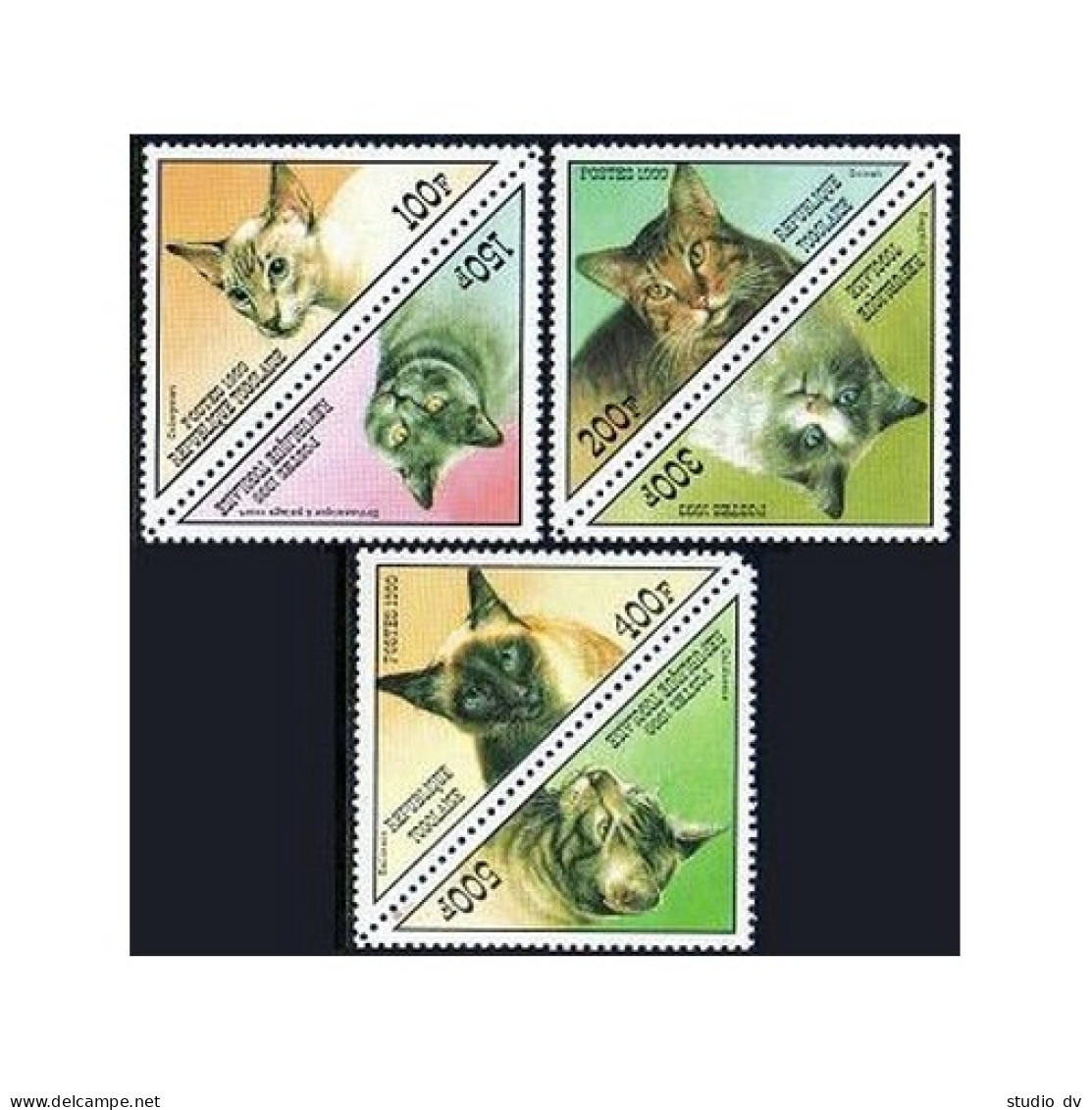 Togo 1883-1885 Ab,1886,MNH. Cats 1999.Colotpoint,Ocicat,Ragdoll,Balinese,Somali. - Togo (1960-...)