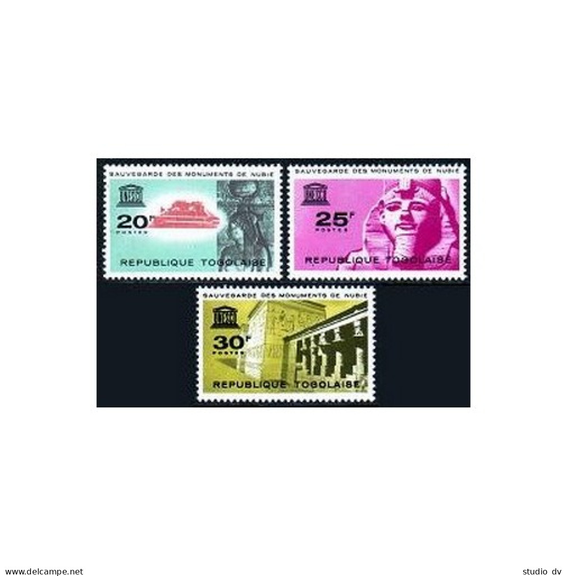 Togo 476-478, MNH. Michel 419-421. UNESCO 1964: Save Monuments In Nubia. - Togo (1960-...)
