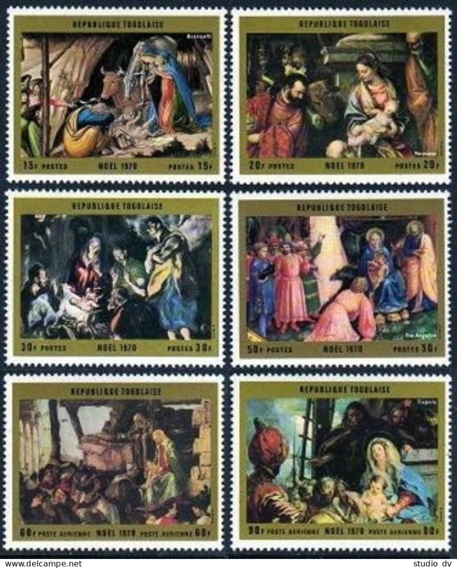 Togo 760-C142,C142a, MNH. Mi 874-838,Bl.52. Christmas 1970. Botticelli,El Greco - Togo (1960-...)