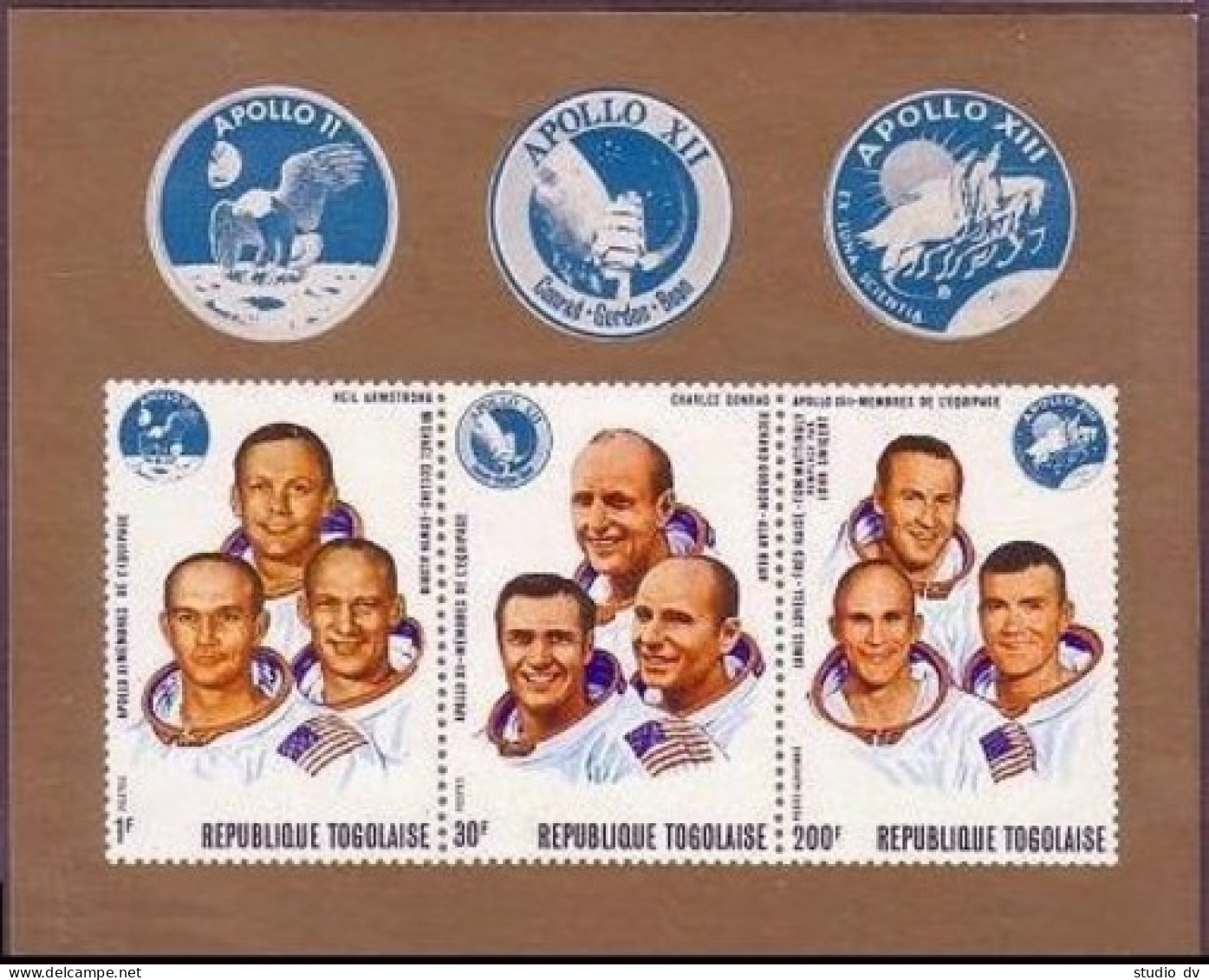 Togo 741-745,C135,C135a,MNH.Michel 808-813,Bl.49.Apollo 11,12,13.Astronauts,1970 - Togo (1960-...)