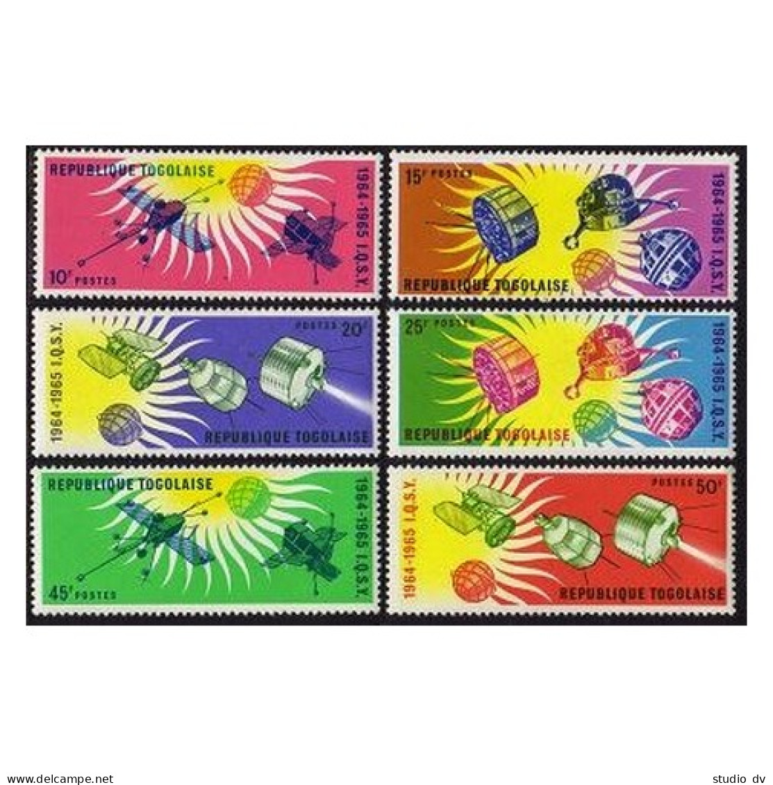 Togo 500-505,505a,MNH.Michel 446-451,Bl.17. Quiet Sun Year IQSY-1964.Satellites. - Togo (1960-...)