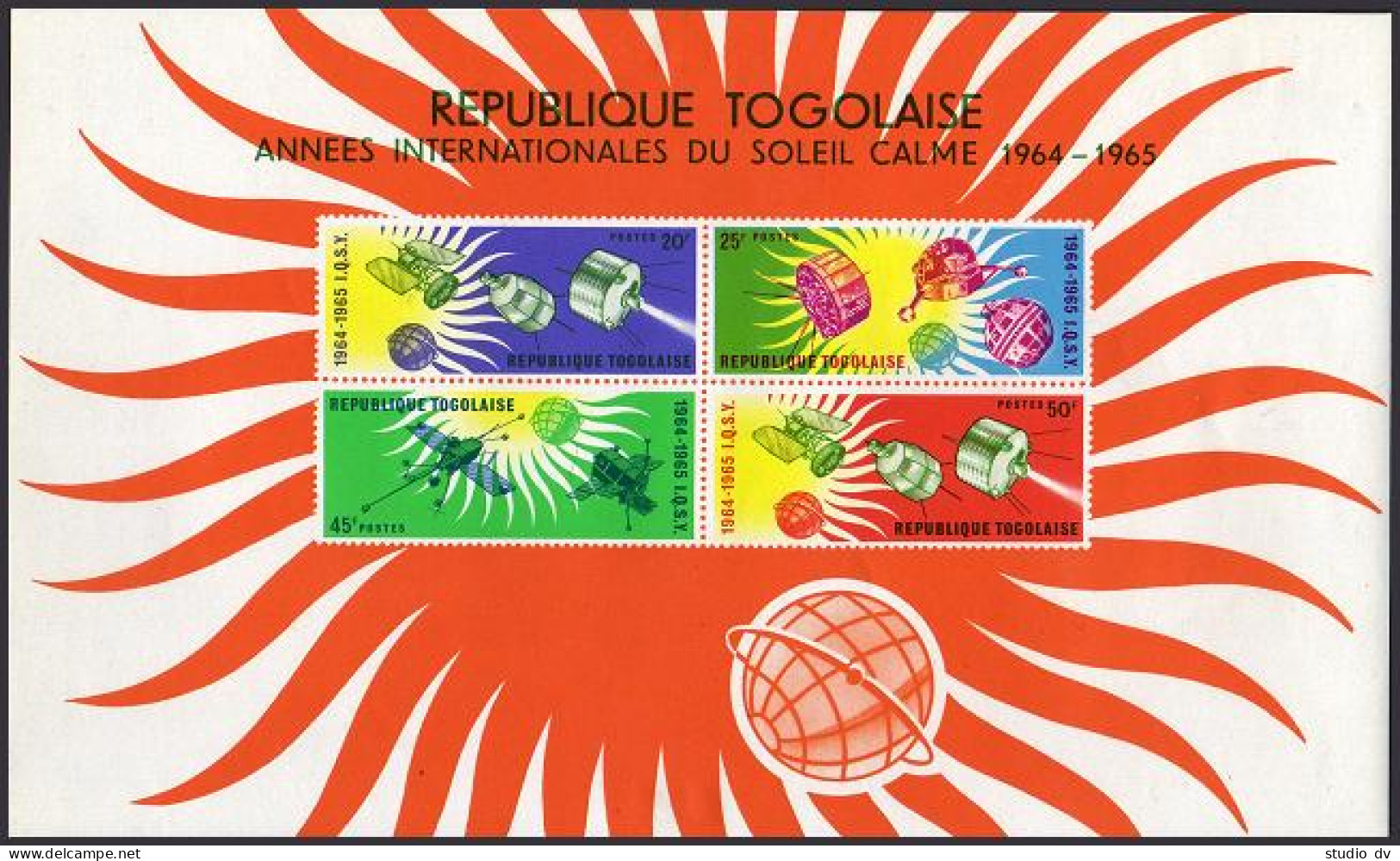 Togo 500-505,505a,MNH.Michel 446-451,Bl.17. Quiet Sun Year IQSY-1964.Satellites. - Togo (1960-...)