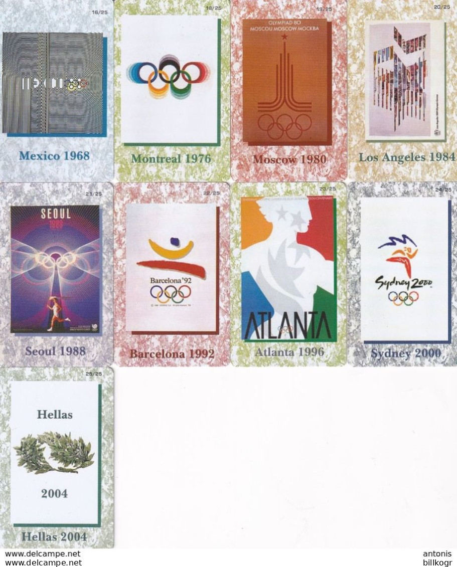GREECE - Set Of 25 Cards, Olympics 1896-2004, DNA By Interconnect Promotion Prepaid Cards, Mint - Greece