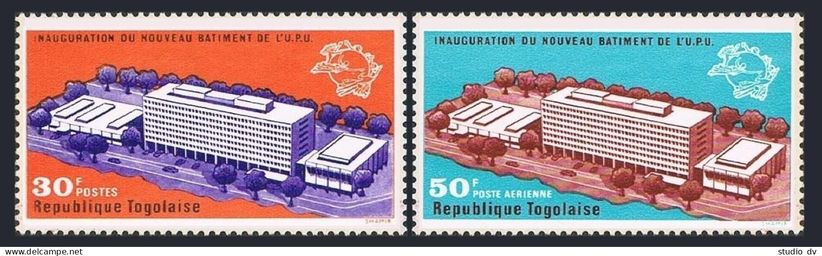 Togo 729, C129, MNH. Michel 790-791. New UPU Headquarters, 1970. - Togo (1960-...)