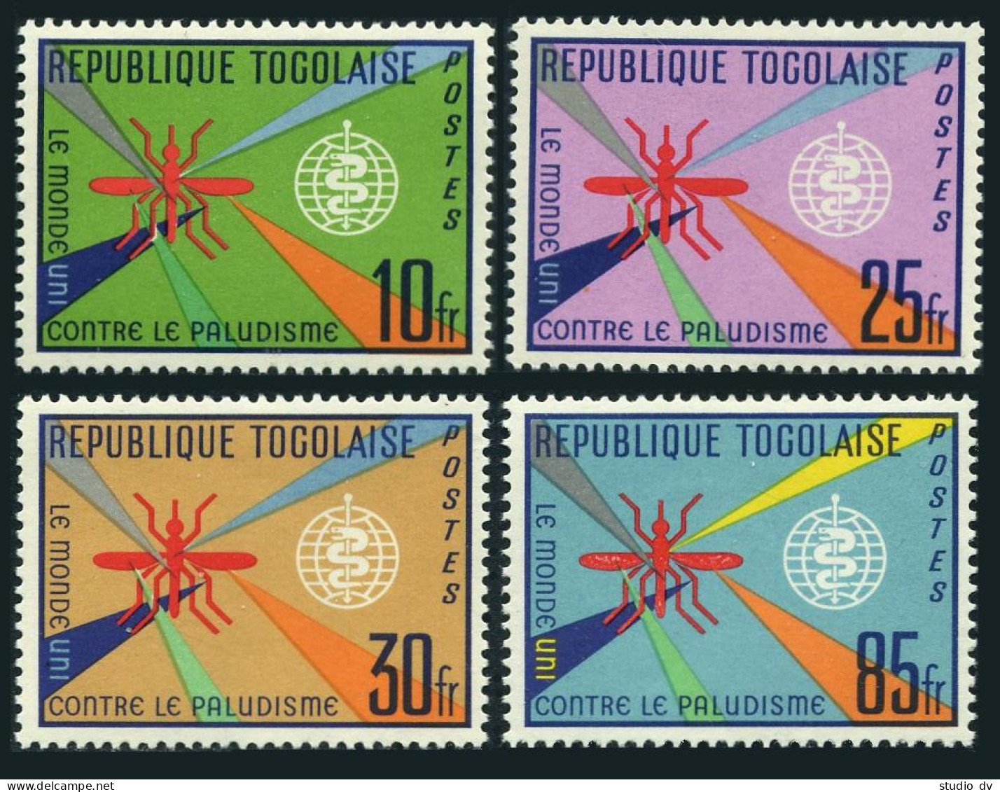 Togo 428-431,MNH.Michel 346-349. WHO Drive To Eradicate Malaria.1962. - Togo (1960-...)