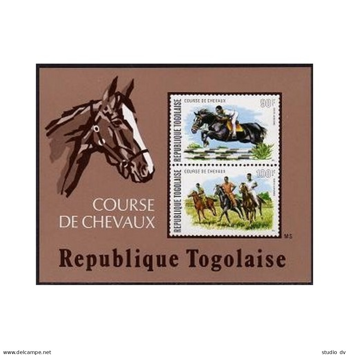 Togo 885-886,C232-C233,C233a,MNH.Michel 1057-1060,Bl.88. Horse Racing 1974. - Togo (1960-...)