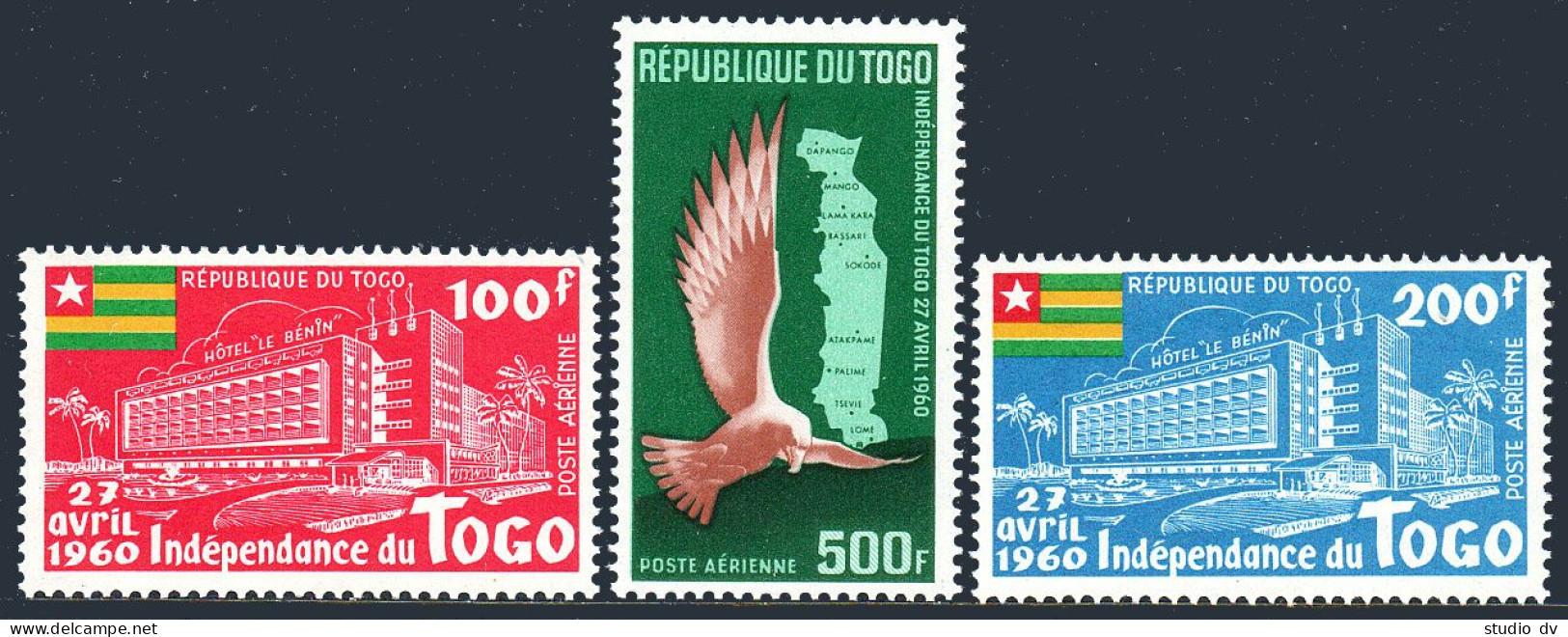 Togo C31-C33, MNH. Michel 291-293. Hotel La Benin, 1960. Eagle And Map. - Togo (1960-...)