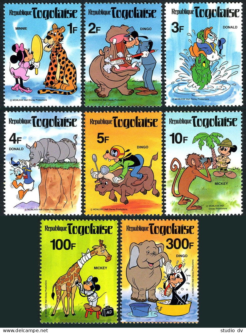 Togo 1064-1072A, MNH. Michel 1468/96,Bl.163,166. Walt Disney.Fazao Reserve,1980. - Togo (1960-...)