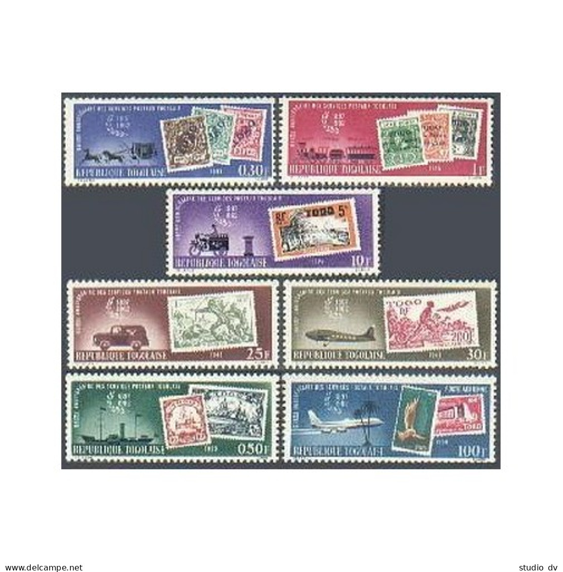 Togo 438-442,C34,C34a Sheet,MNH.Michel 356-361,Bl.10. Togolese Mail Service-65. - Togo (1960-...)