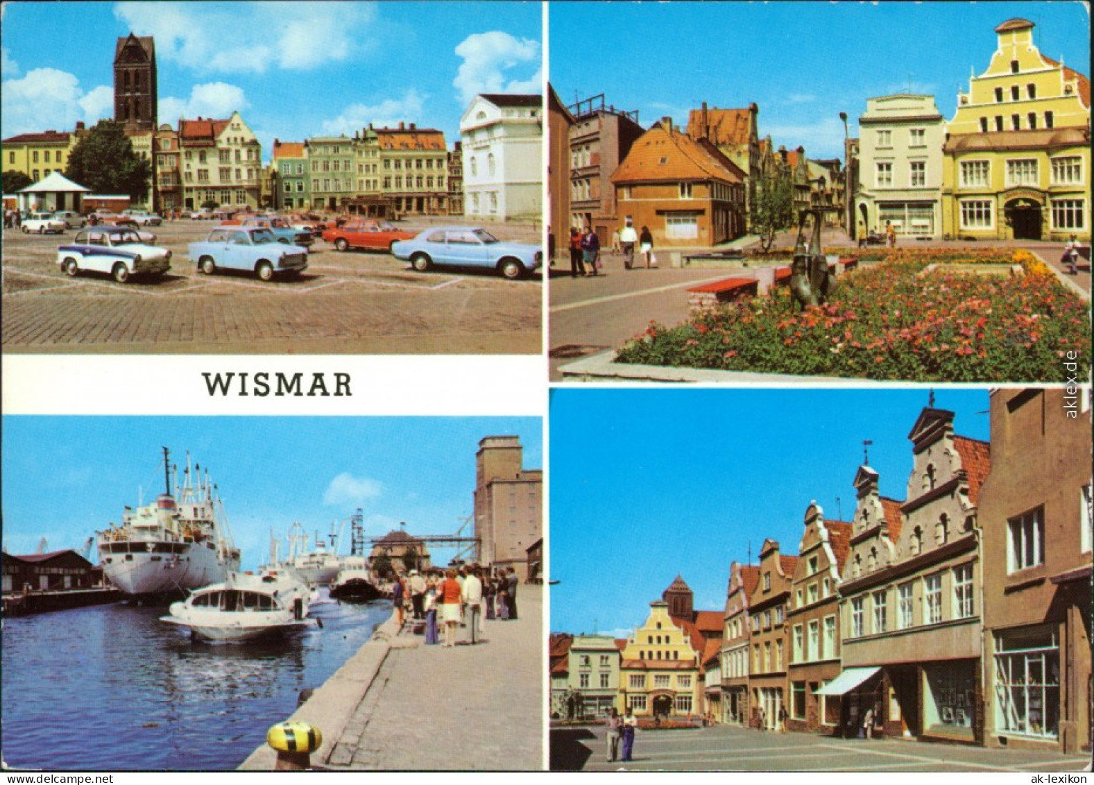 Wismar Markt Mit Parkenden  Hohestraße, Hafen, Krämerstraße 1978 - Wismar