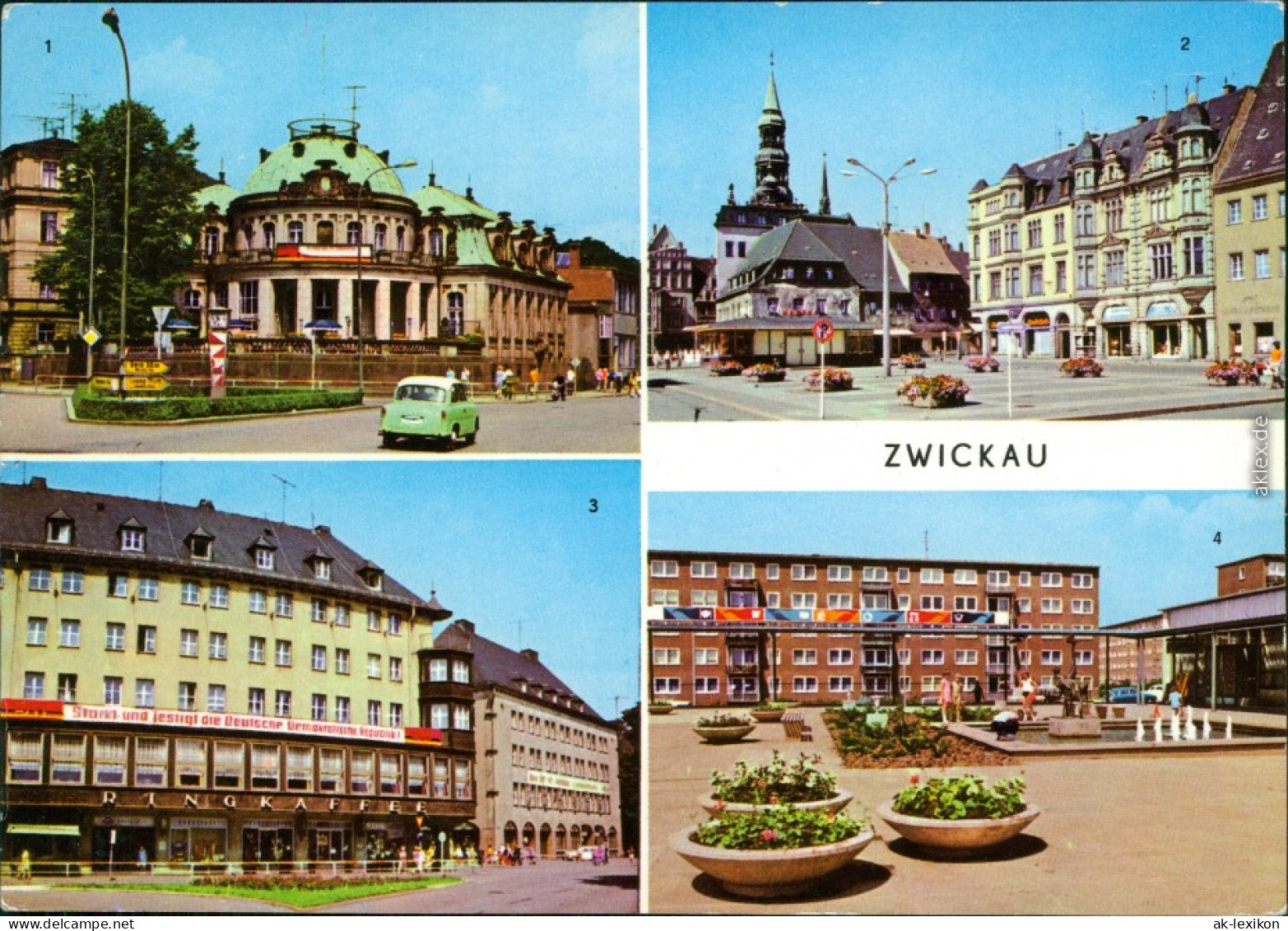 Zwickau Milchbar Am Schumannplatz, Hauptmarkt, Ringcafé, Zwickau-Eckersbach 1978 - Zwickau