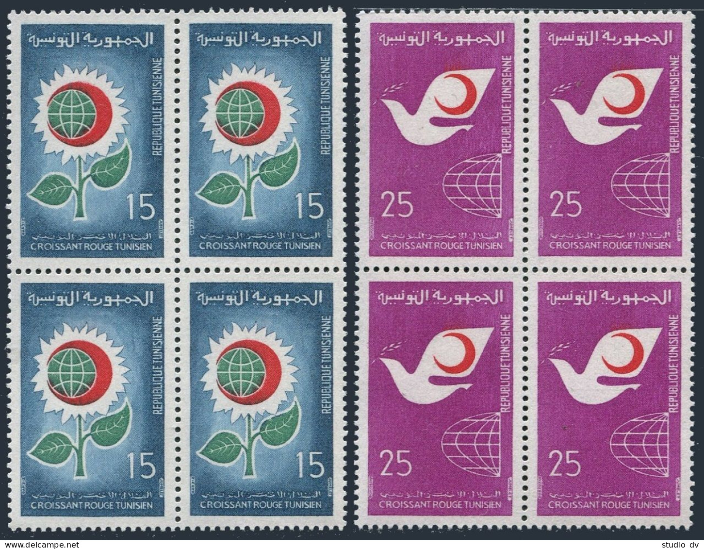 Tunisia 510-511 Block/4,MNH.Michel 703-704. Red Crescent Society, 1968. - Tunisie (1956-...)