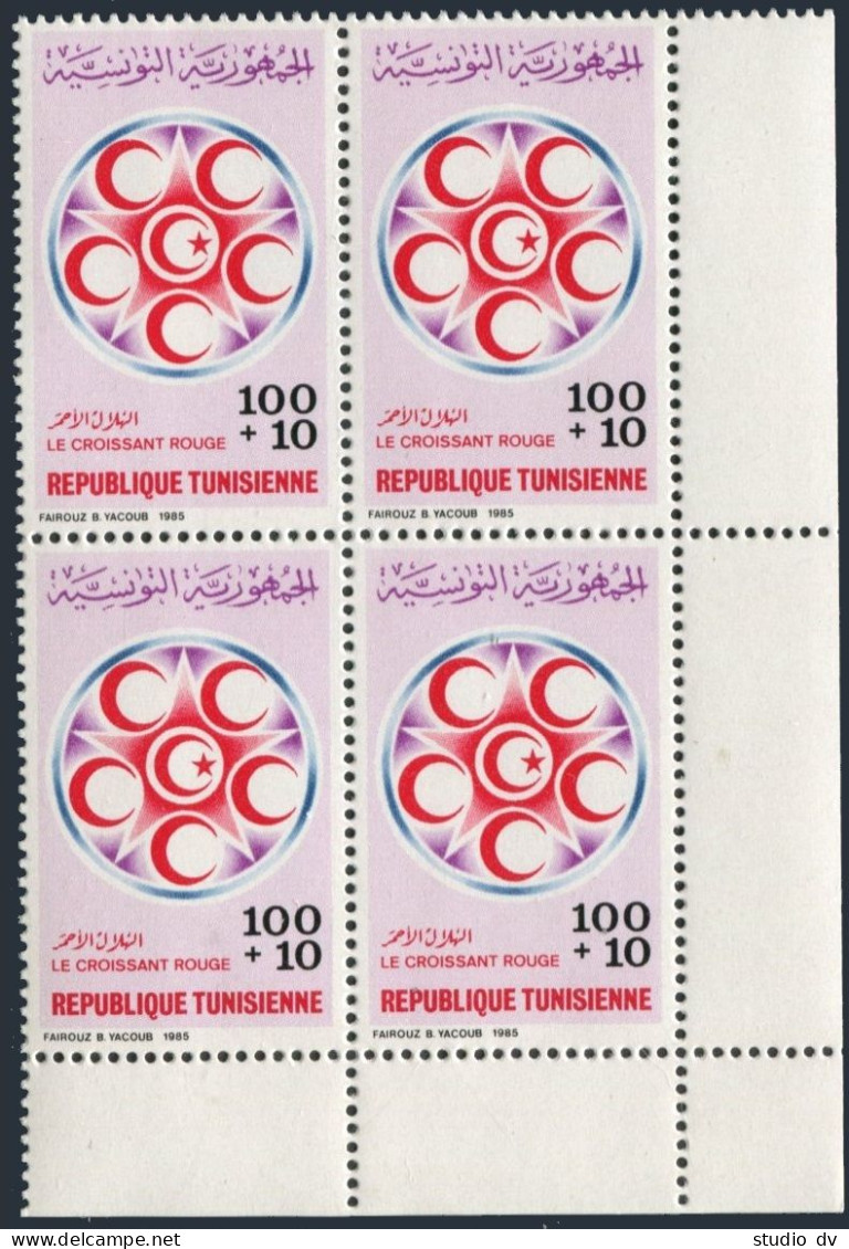 Tunisia B158 Block/4,MNH.Michel 1090. Red Crescent Society,1985. - Tunisie (1956-...)