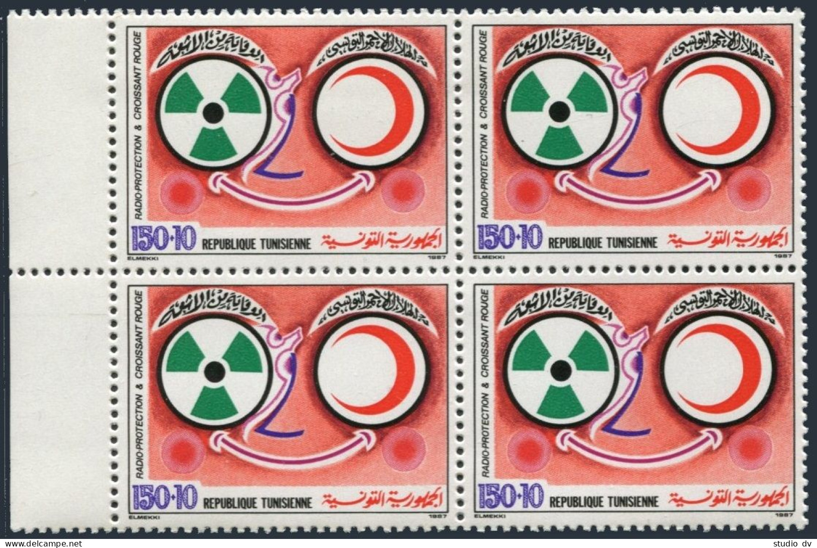 Tunisia B160 Block/4,MNH.Michel 1141. Red Crescent Society,1987. - Tunisia