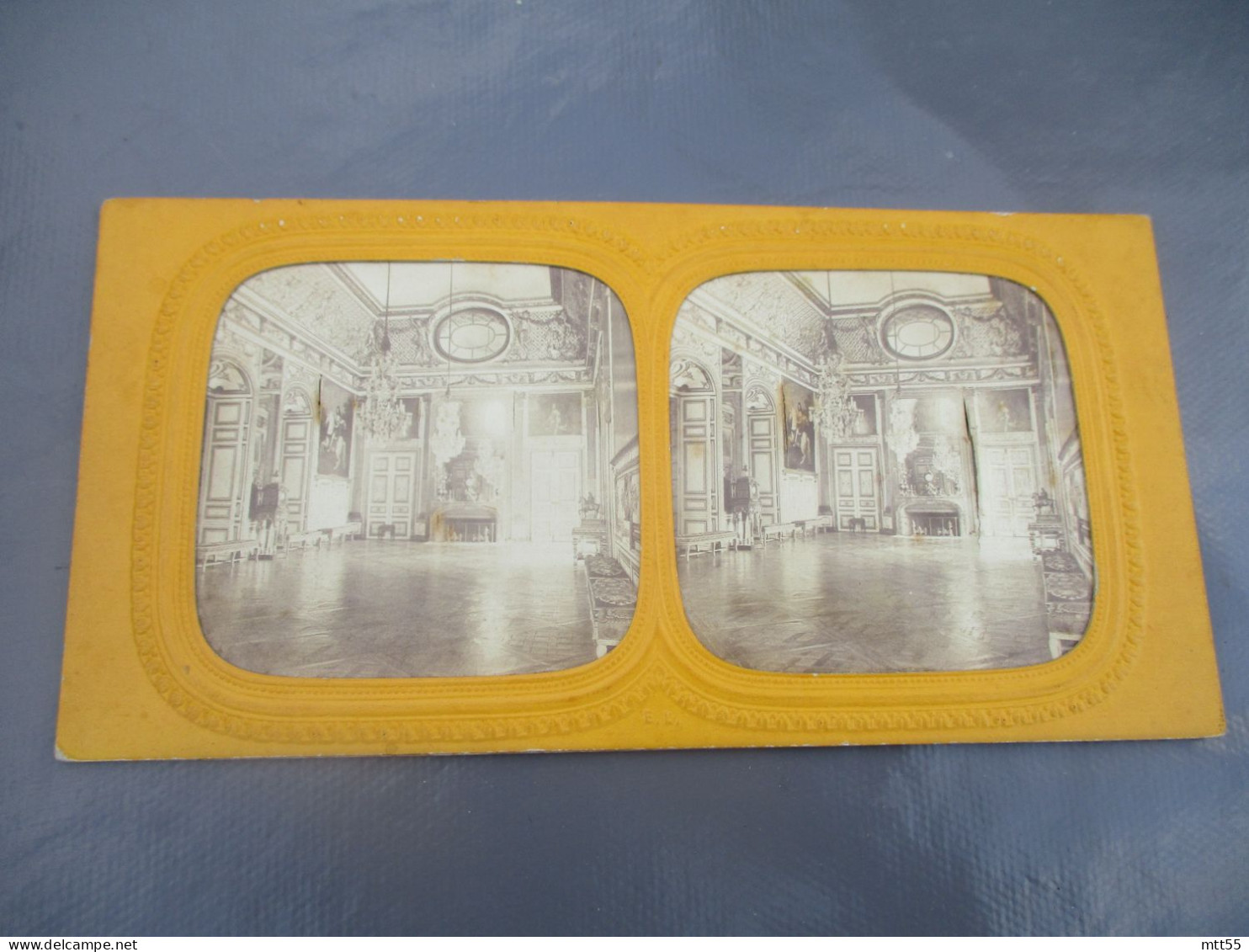 PHOTO STREO CONTRE LA LUMIERE  SALON OEIL DE BOEUF VERSAILLES - Stereoscopic