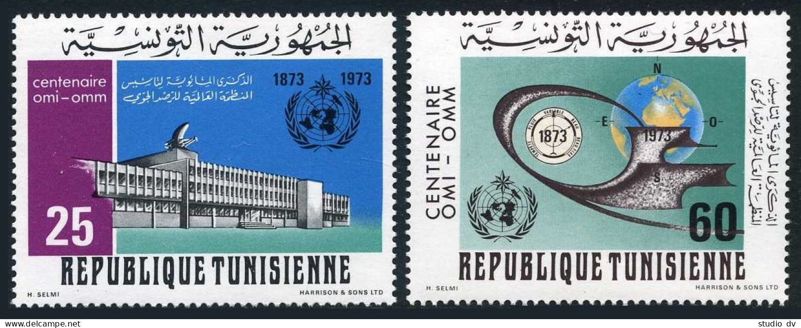 Tunisia 620-621, MNH. Mi 824-825. Meteorological Cooperation-100, 1973.Institute - Tunisia