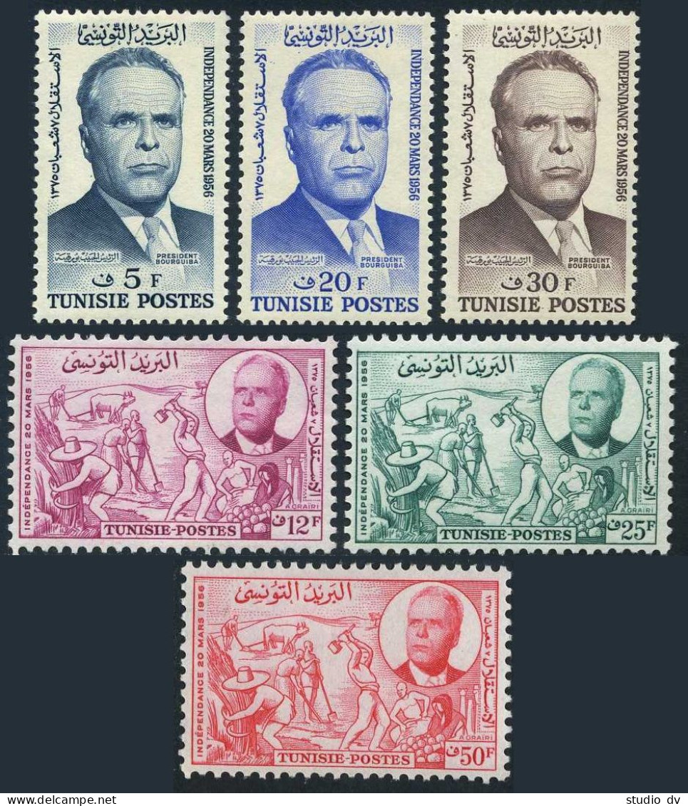 Tunisia 302-307, MNH. Mi 479-484. Independence, 1st Ann. 1957. Habib Bourguiba. - Tunisia