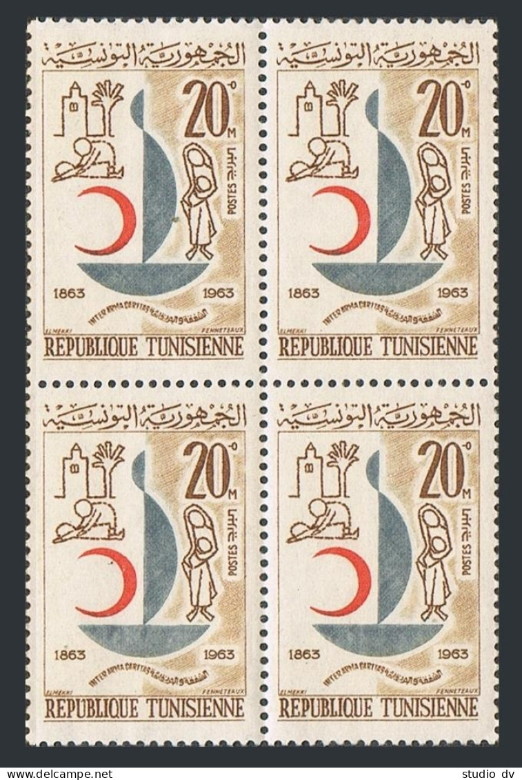 Tunisia 438 Block/4, MNH. Michel 622. International Red Cross Centenary, 1963. - Tunisia