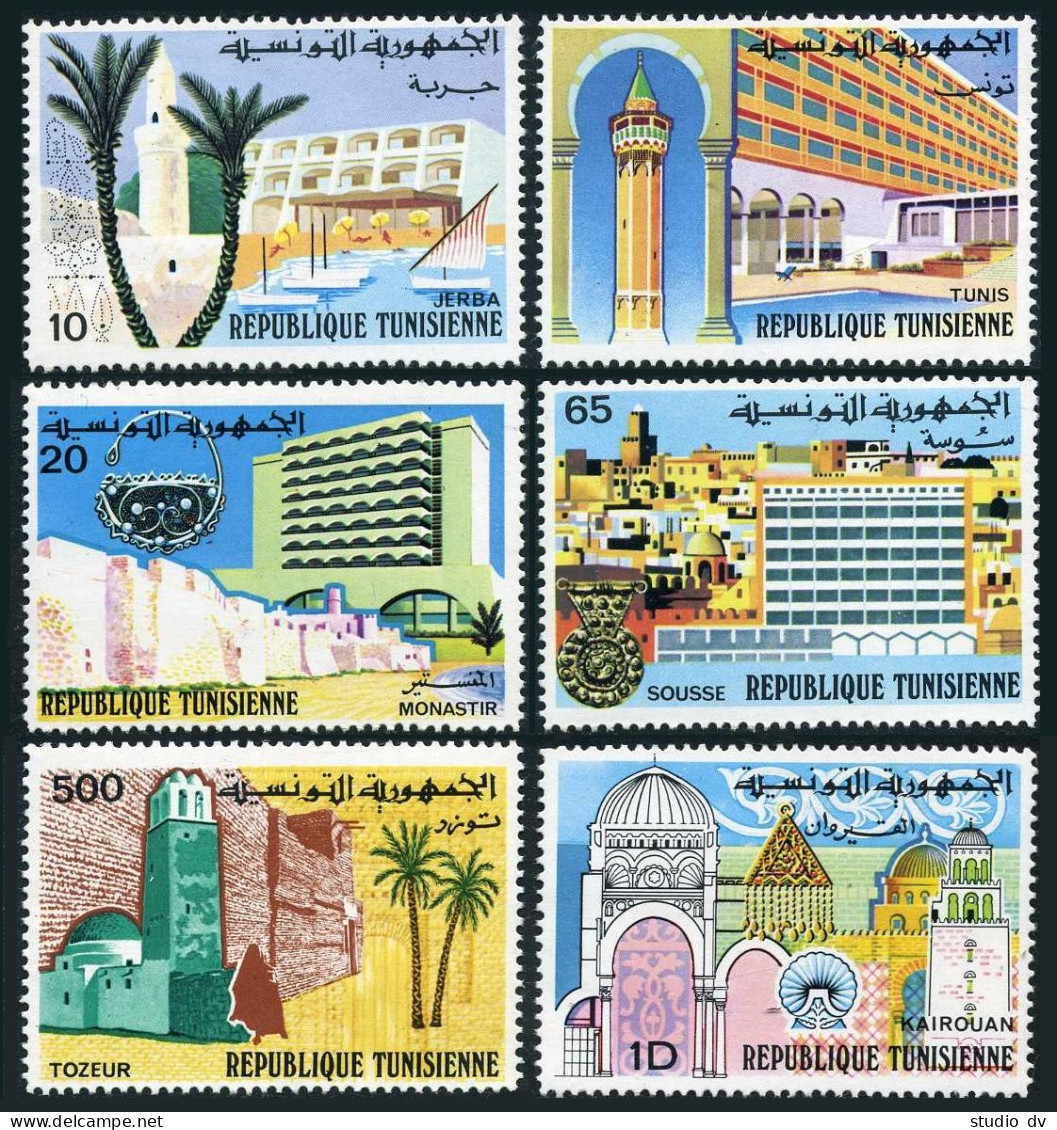 Tunisia 658-663,MNH. Michel 865-870. Old,New Tunisia,1975.Marina Jebra,Monastir, - Tunesien (1956-...)