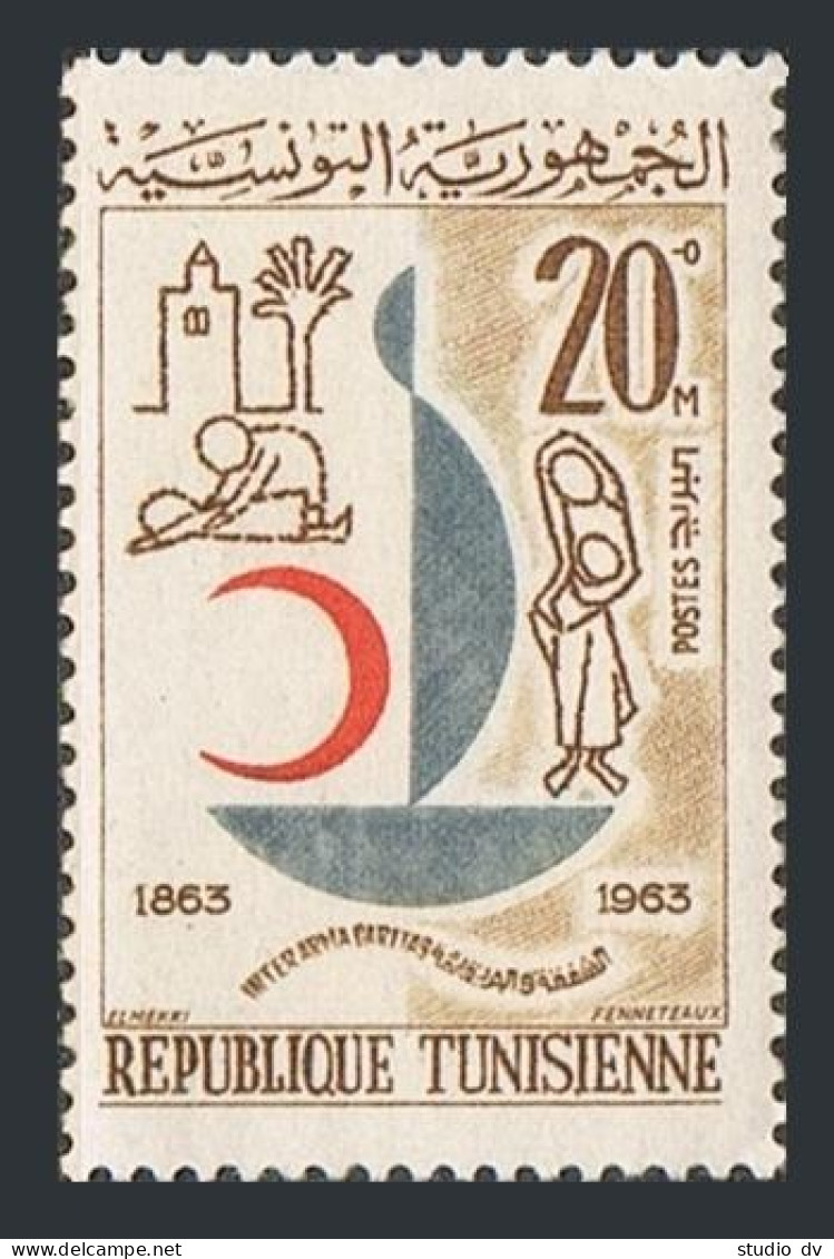 Tunisia 438, MNH. Michel 622. International Red Cross Centenary, 1963. - Tunisie (1956-...)