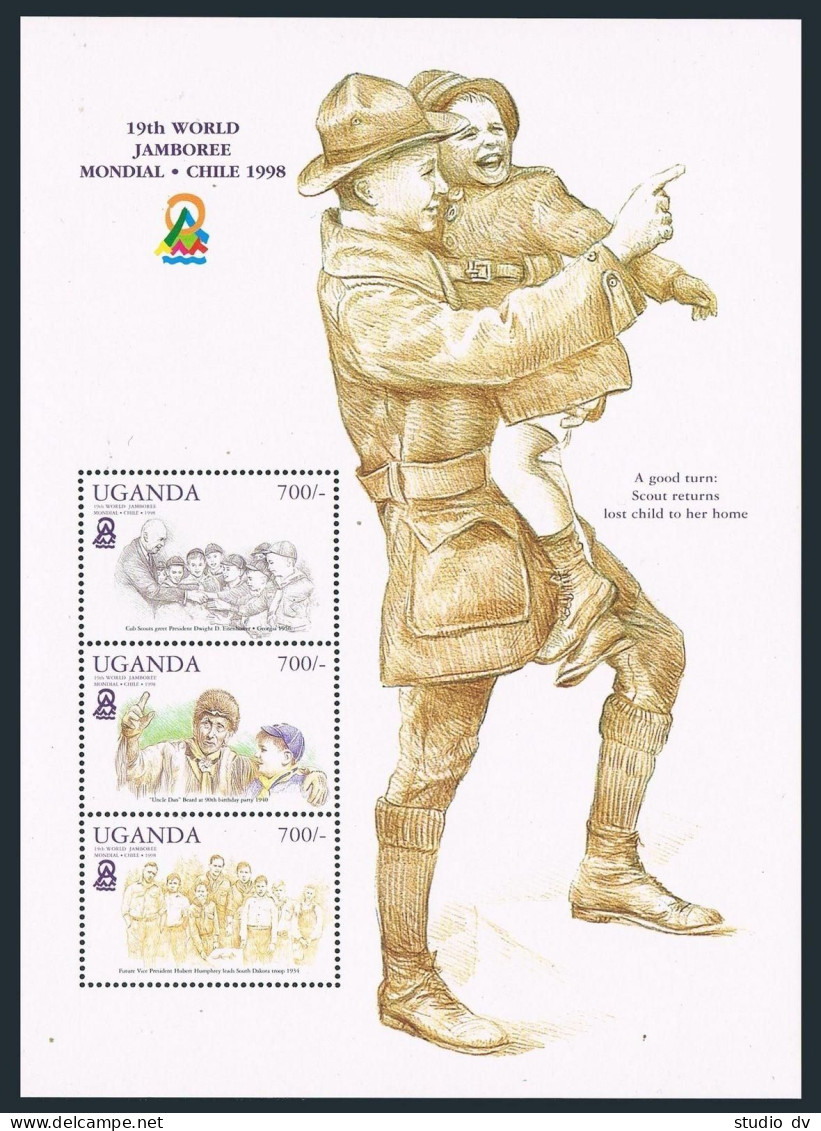 Uganda 1585 Ac,1586 Sheets,MNH. 1998 World Scouting Jamboree,Chile. - Uganda (1962-...)