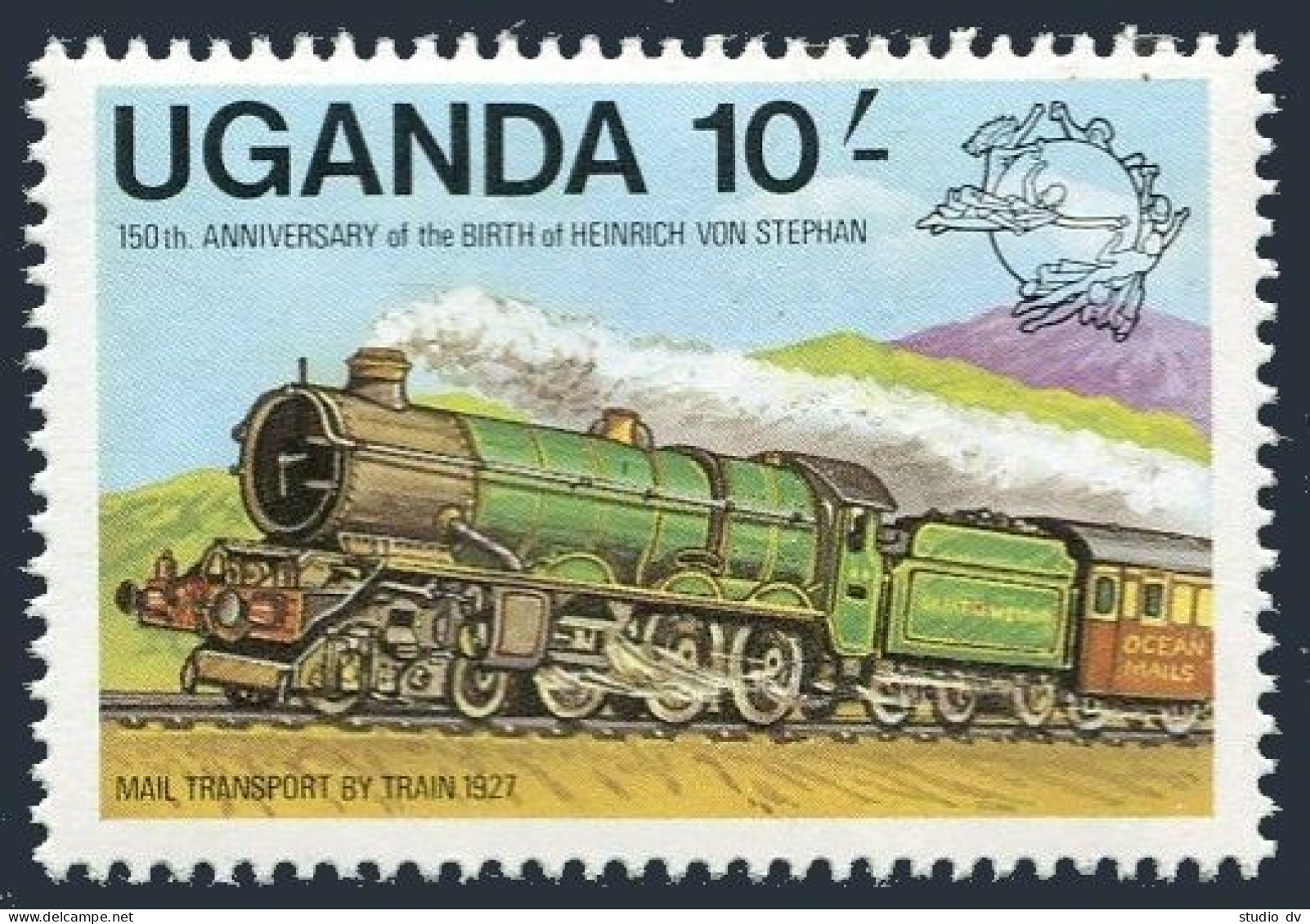 Uganda 313,MNH.Michel 297. Heinrich Von Stephan,1981.UPU,Mail Train,1927. - Ouganda (1962-...)