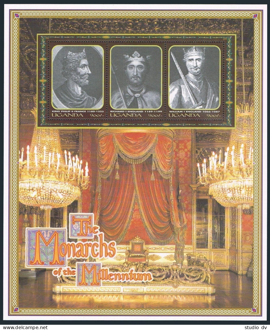 Uganda 1655A Ac,1656 Af Sheets,MNH. The Monarchs Of The Millennium,2000. - Ouganda (1962-...)