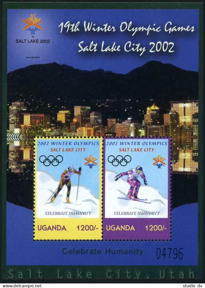 Uganda 1769a,MNH. Olympics Salt Lake City,2002.Cross-country Skiing,Ski Jumping. - Uganda (1962-...)