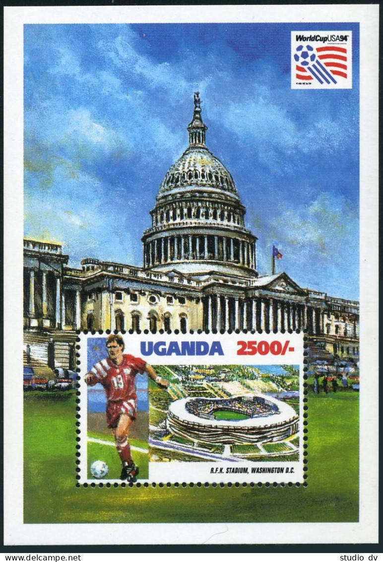 Uganda 1219 Sheet,MNH.Michel 1340 Bl.209. World Soccer Cup USA-1994.RFK Stadium. - Uganda (1962-...)