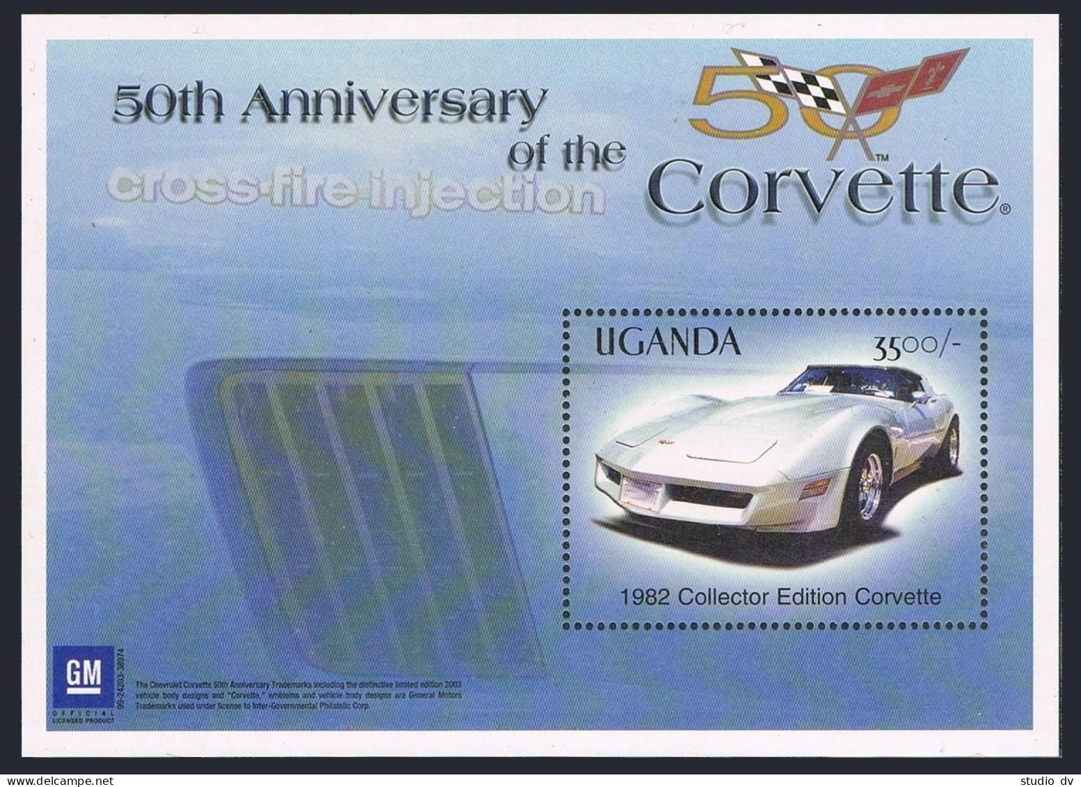 Uganda 1819-1820,MNH. General Motors Automobiles,2003.Cadillac,Corvette. - Uganda (1962-...)