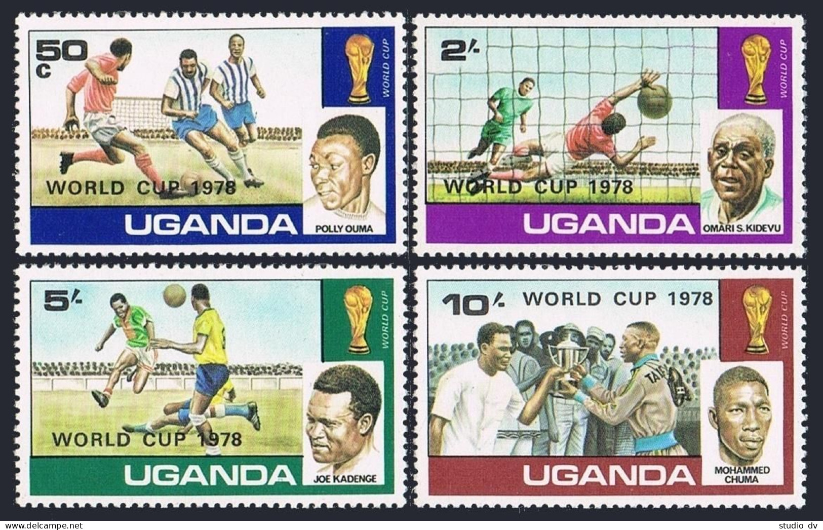 Uganda 203-206,206a,MNH.Mi 183-186,Bl.11. Soccer World Cup Argentina-1978. - Uganda (1962-...)