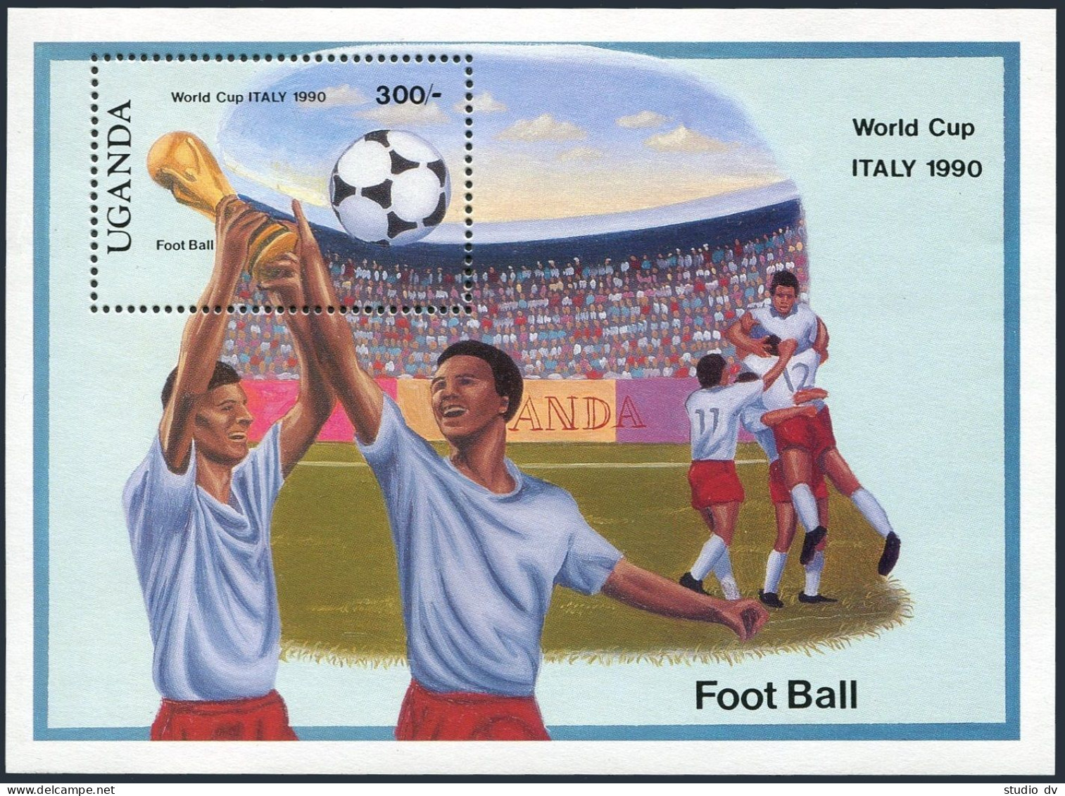 Uganda 660 Sheet,MNH.Mi 647 Bl.90. World Cup Soccer Championship Italy-1990. - Uganda (1962-...)
