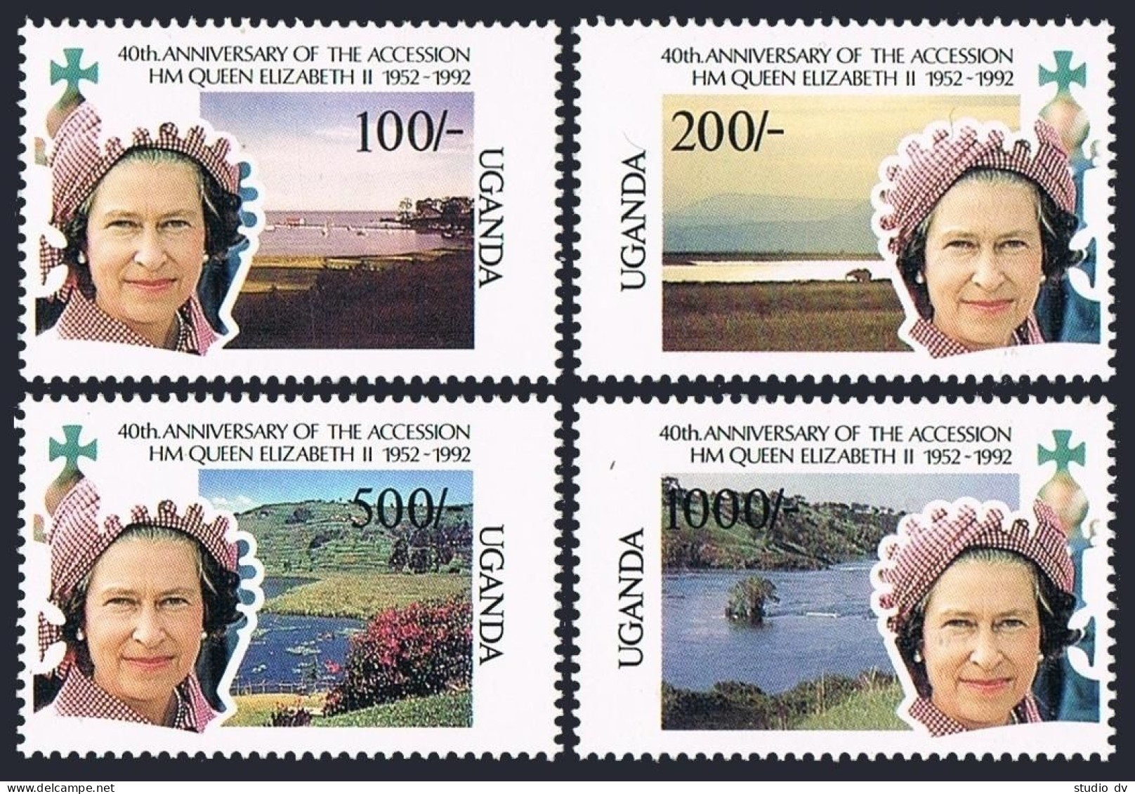 Uganda 990-993,994-995,MNH.Mi 1048-51,Bl.157-8. Queen Elizabeth II,Reign-40,1992 - Uganda (1962-...)