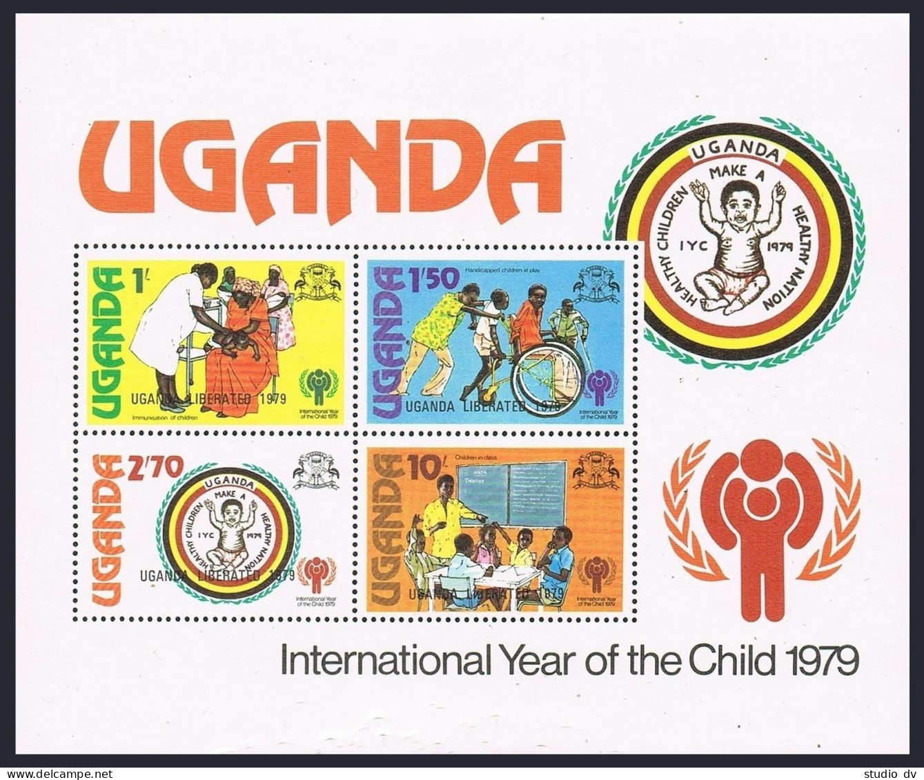 Uganda 266-269,269a,MNH.Michel 242-245,Bl.19. IYC-1979.UGANDA LIBERATED. - Uganda (1962-...)
