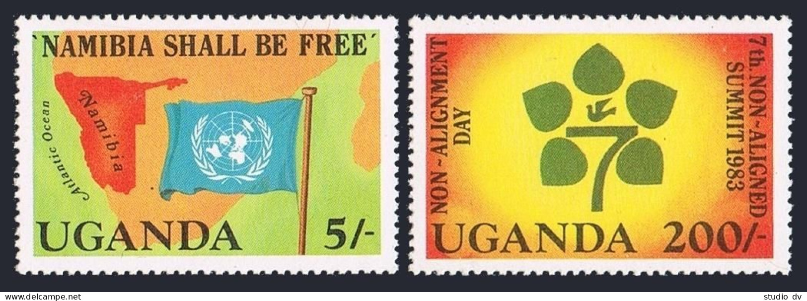 Uganda 369-370,MNH.Michel 359-360. Non-aligned Summit 1983.Namibia Shall Be Free - Ouganda (1962-...)