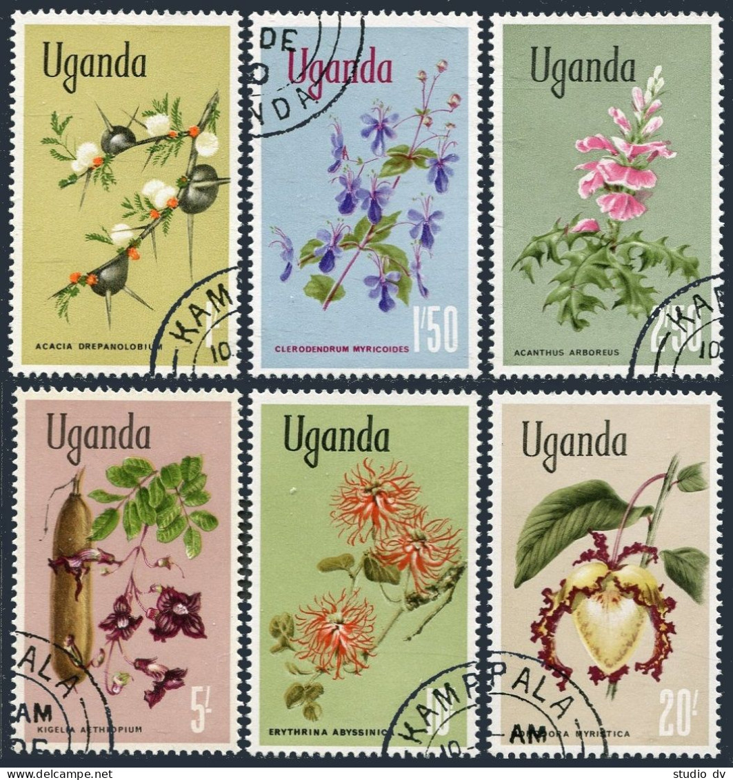Uganda 124-129,CTO.Michel 114-119. Flowers 1969. - Uganda (1962-...)